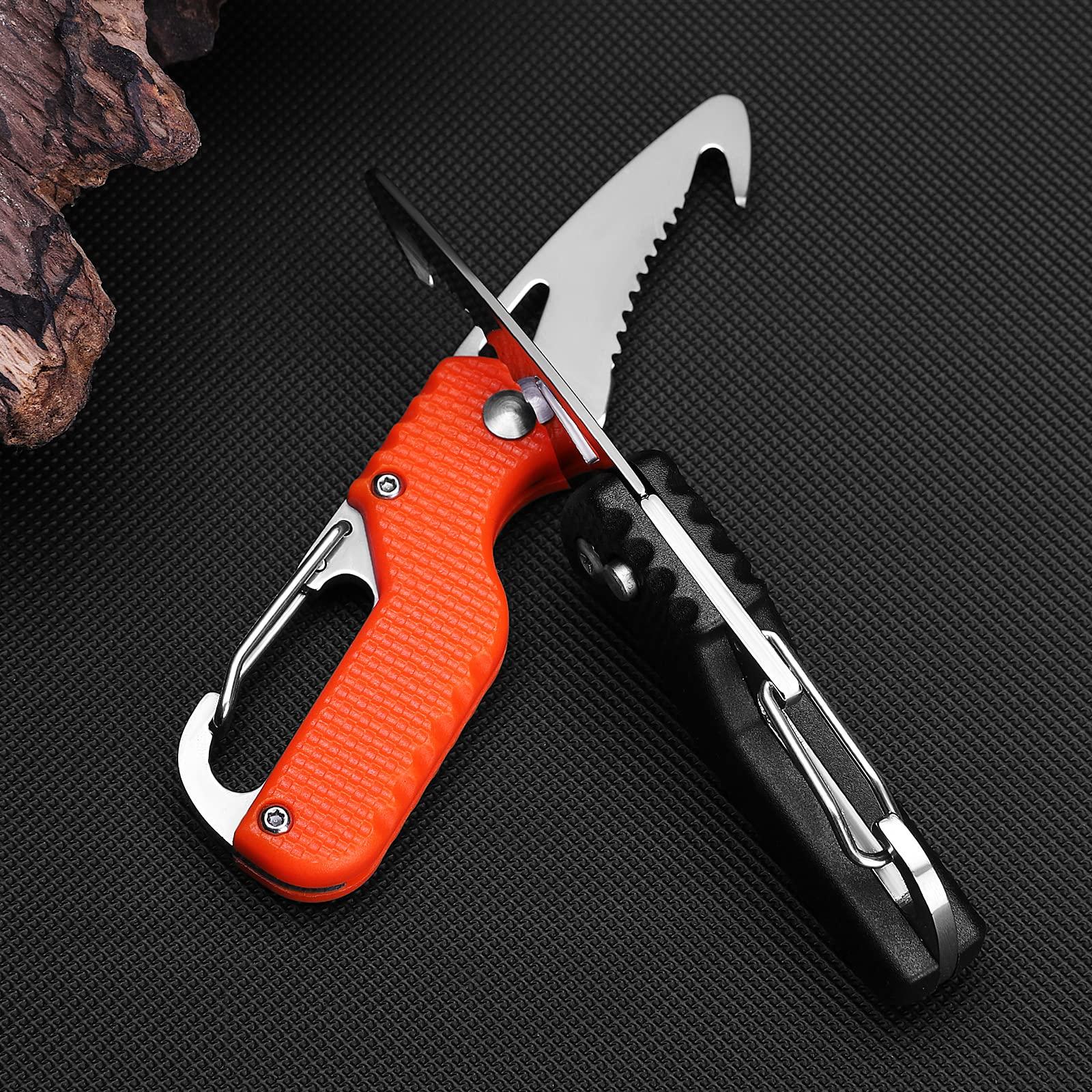 ITOKEY 2 Pack Safety Box Cutter, EDC Seat belt Cutter with 1.1inch Hook Blade, Retractable Package Opener for Wrap, Tape and Strap, Small Keychain Knife, Cool Gadgets for Women Men - Image 8
