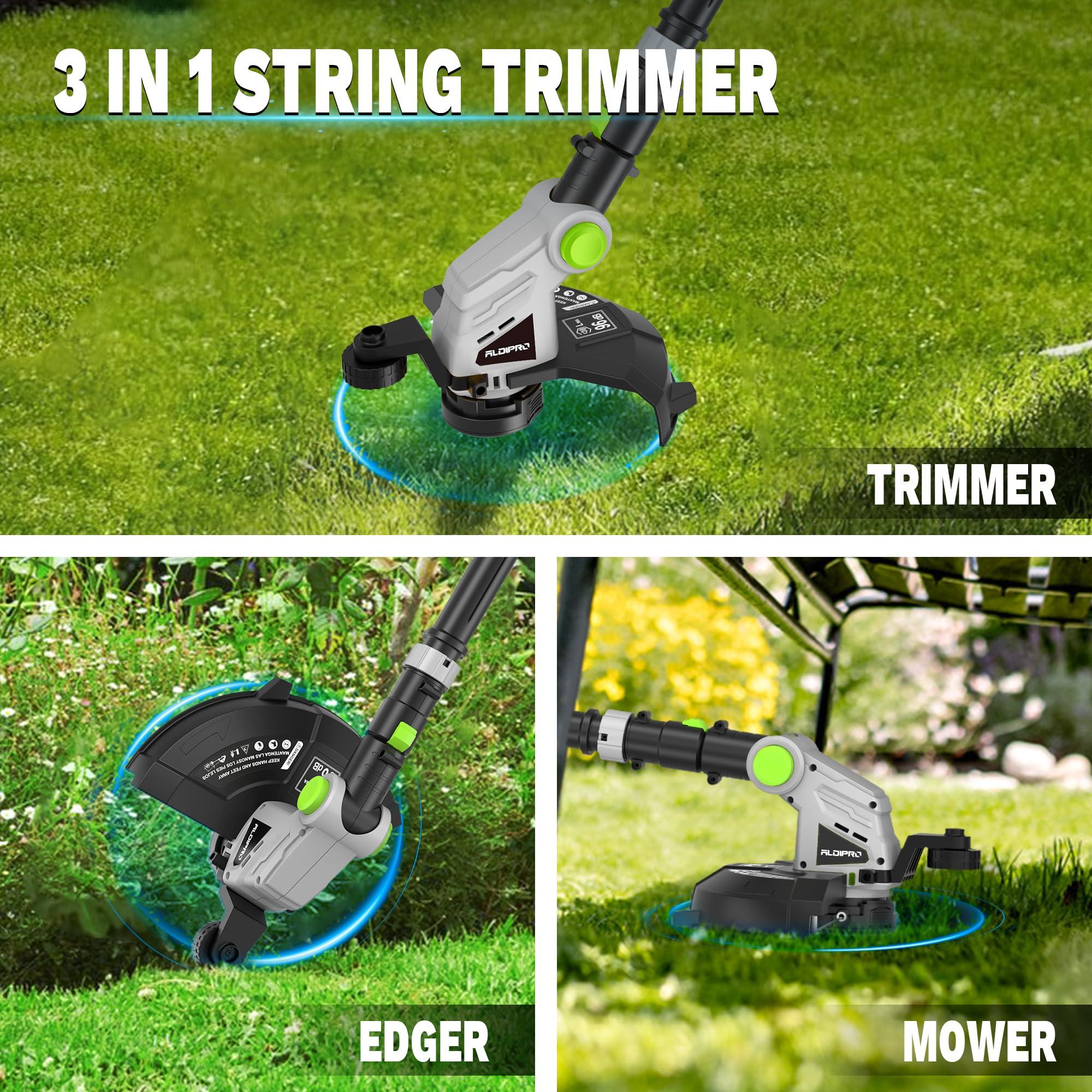 Cordless String Trimmer and Leaf Blower Combo with 2.0Ah Battery & Fast Charger, Ultra-Lightweight Blower 400CFM/130MPH and 12" Auto-Feed Trimmer for Elderly/Women, Garden Lawn Care - Image 7