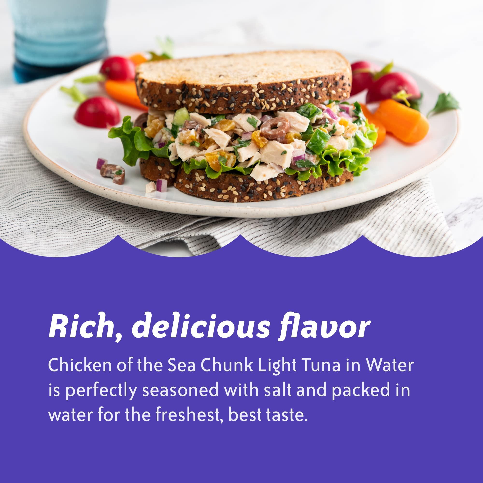 Chicken of the Sea Chunk Light Tuna in Water, 5 Ounce Cans (Pack of 10), Wild Caught Canned Tuna - Image 5