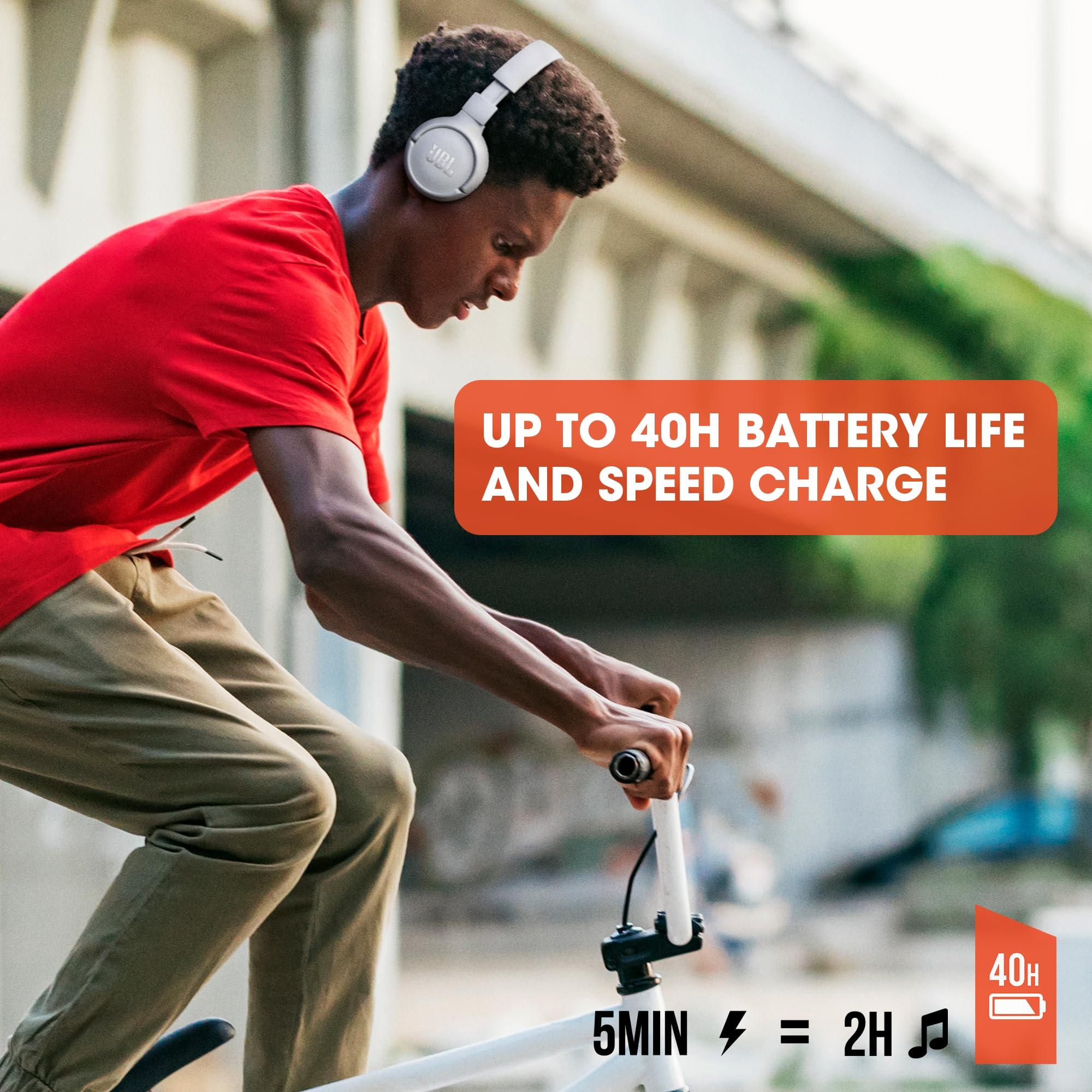 JBL Tune 510BT - Bluetooth headphones with up to 40 hours battery, microphone for call, foldable and comfortable, Android and iOs compatible (Blue) - Image 5