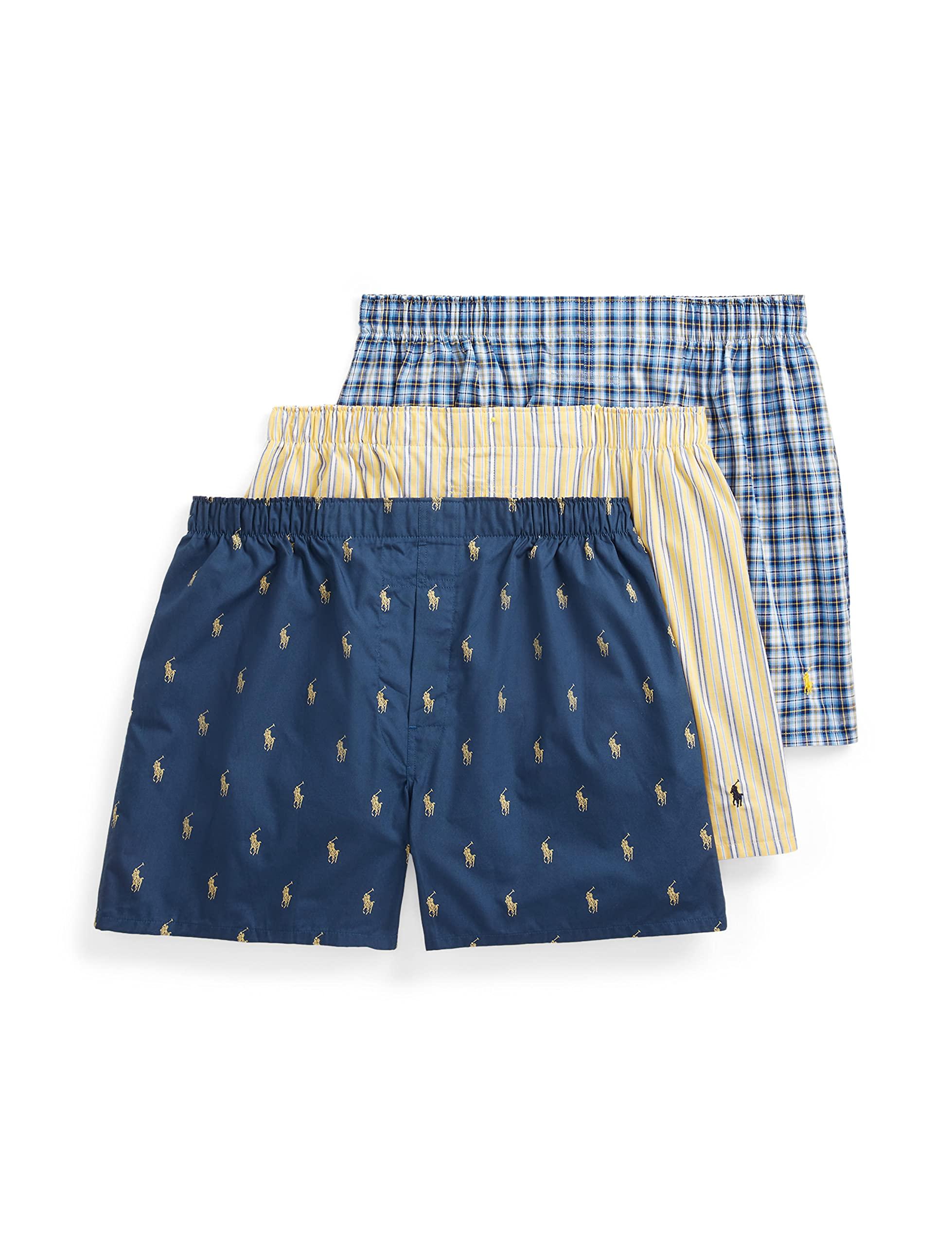 POLO RALPH LAUREN Men's Classic Fit Cotton Woven Boxers, 3 Pack