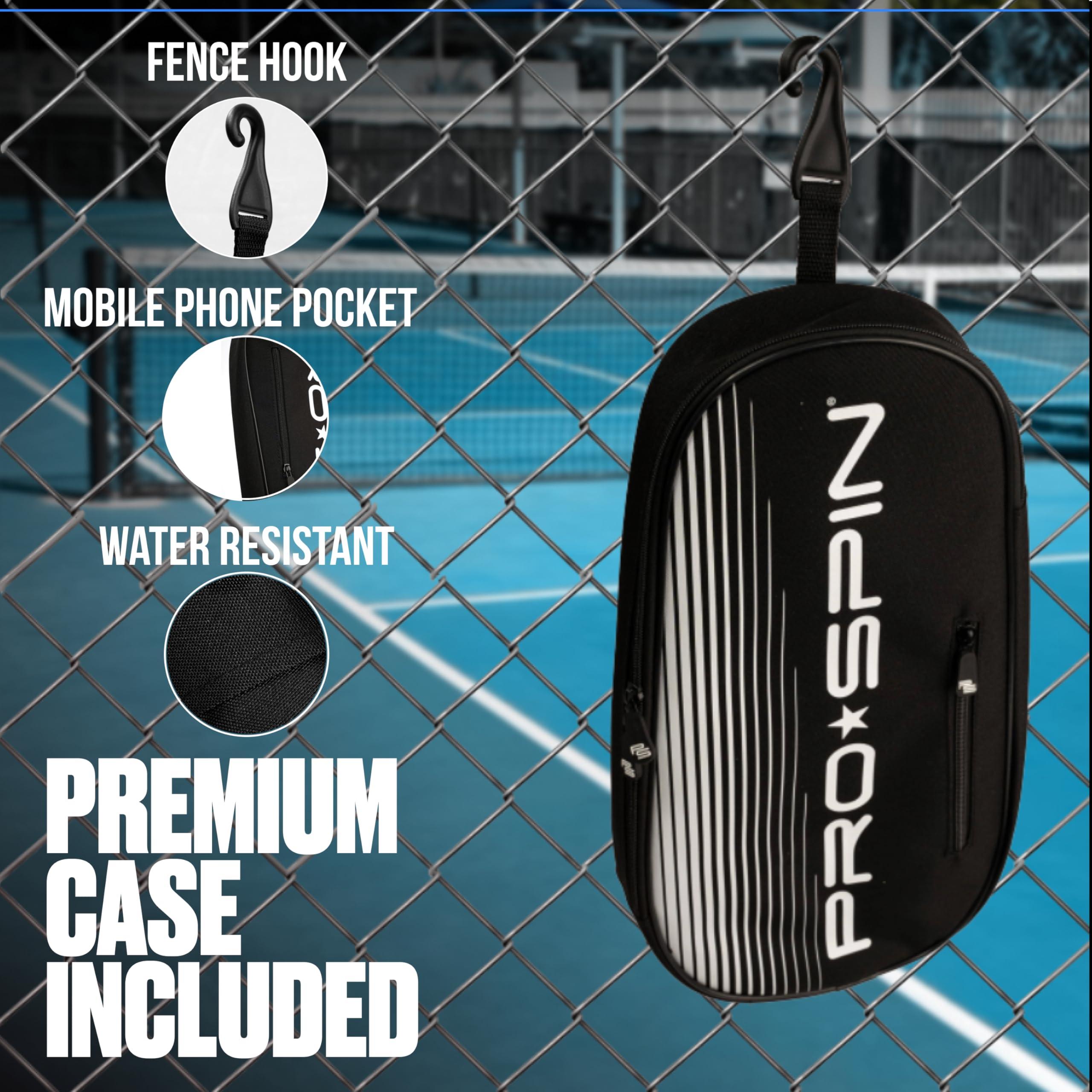 PRO SPIN Pickleball Paddles - Set of 2 USAPA-Approved Graphite Carbon Pickle Ball Paddles, 4 High-Performance Pickleball Balls, Durable Bag for Rackets & Balls - Great Gift - Image 6