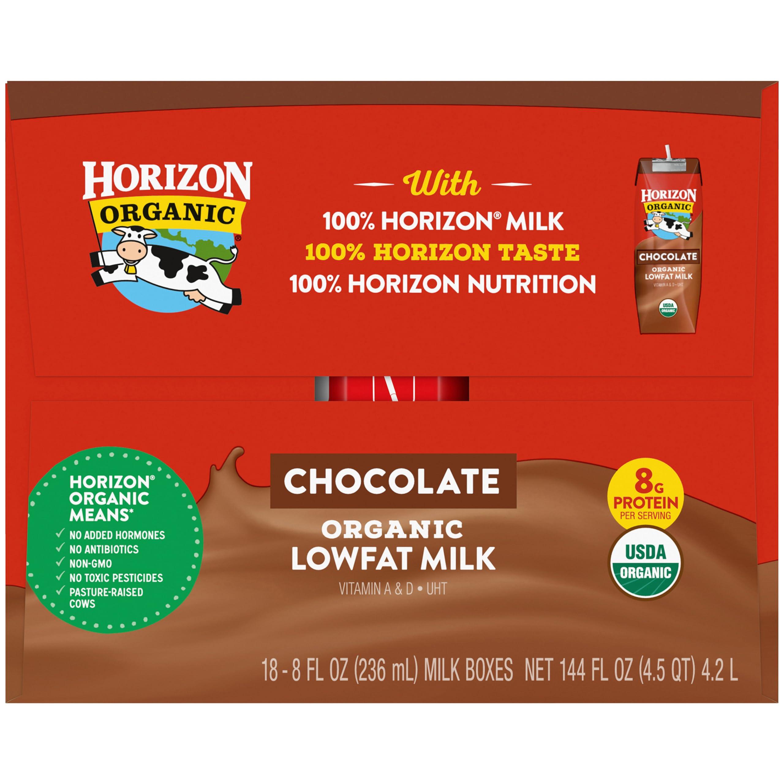 Horizon Organic Shelf-Stable 1% Lowfat Milk Boxes, Chocolate, 8 Fl Oz, 18 Pack - Image 11