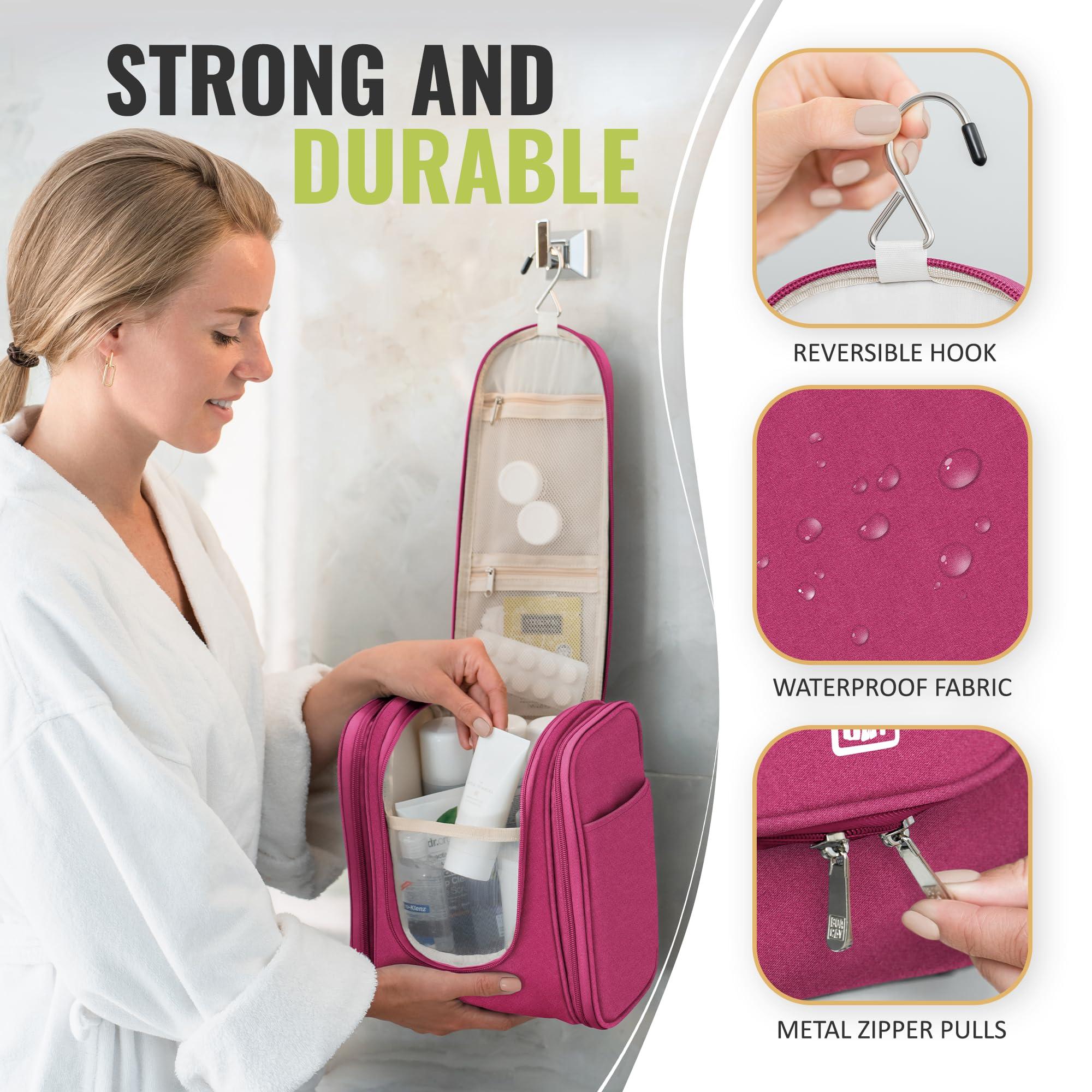 BOACAY Hanging Travel Toiletry Bag for Women and Men, Makeup Bag, Bathroom & Shower Organizer Kit for Accessories, Cosmetics, Travel Essentials - Image 8