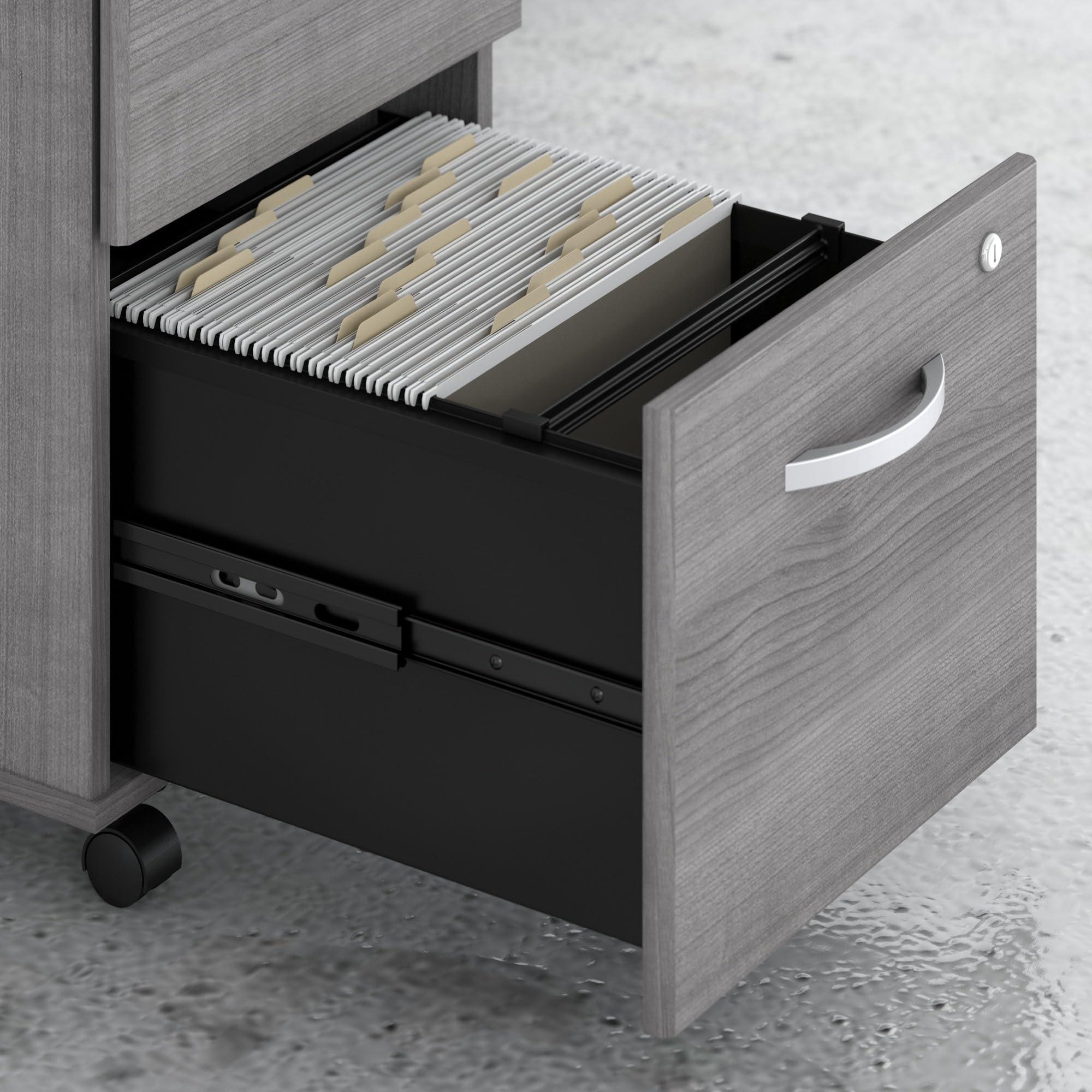 Bush Business Furniture Studio C 3 Drawer Mobile File Cabinet in Platinum Gray - Assembled, Rolling Document Storage for Home or Professional Office - Image 4