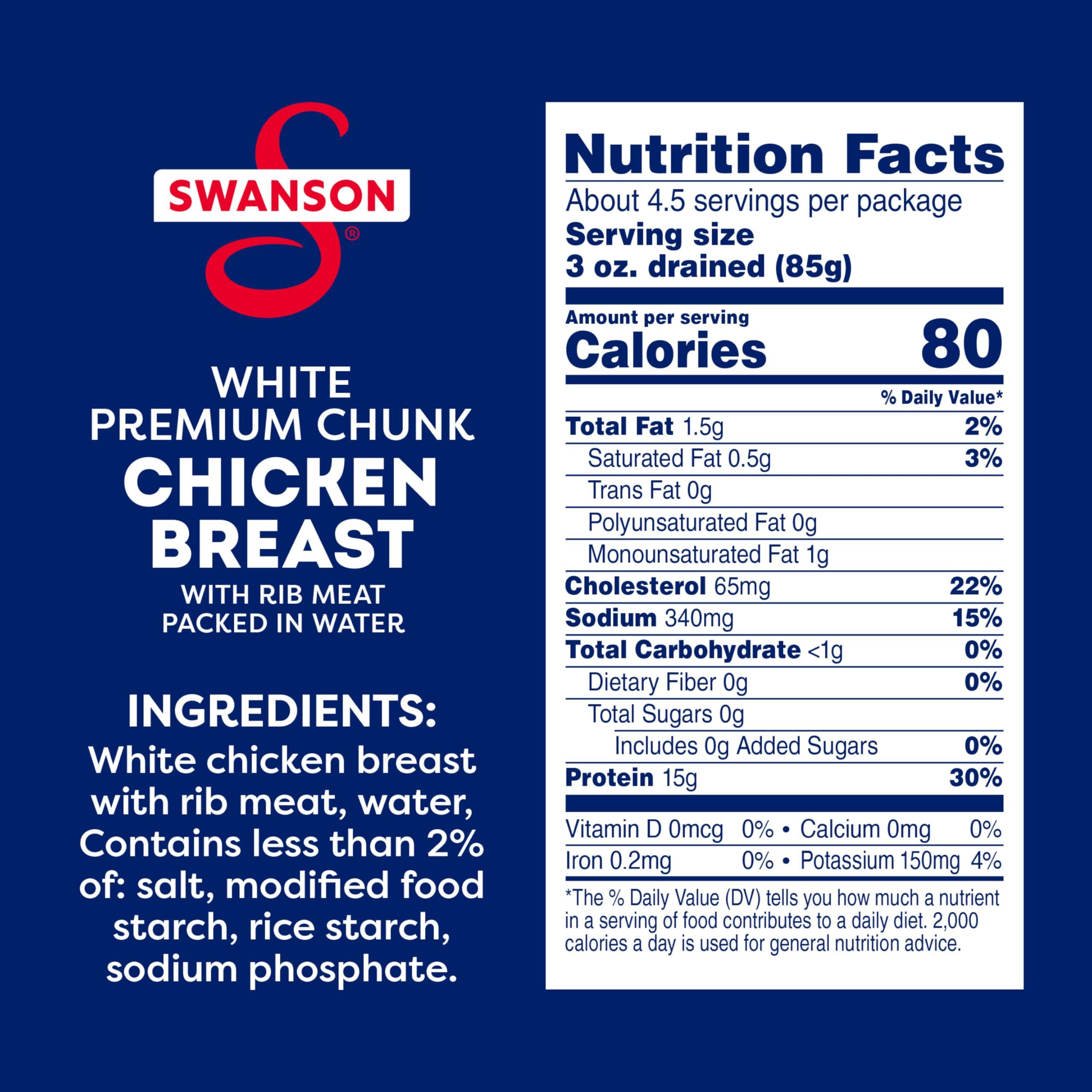 Swanson White Premium Chunk Chicken Breast with Rib Meat in Water, 12.5 oz. (Pack of 2) - Image 2