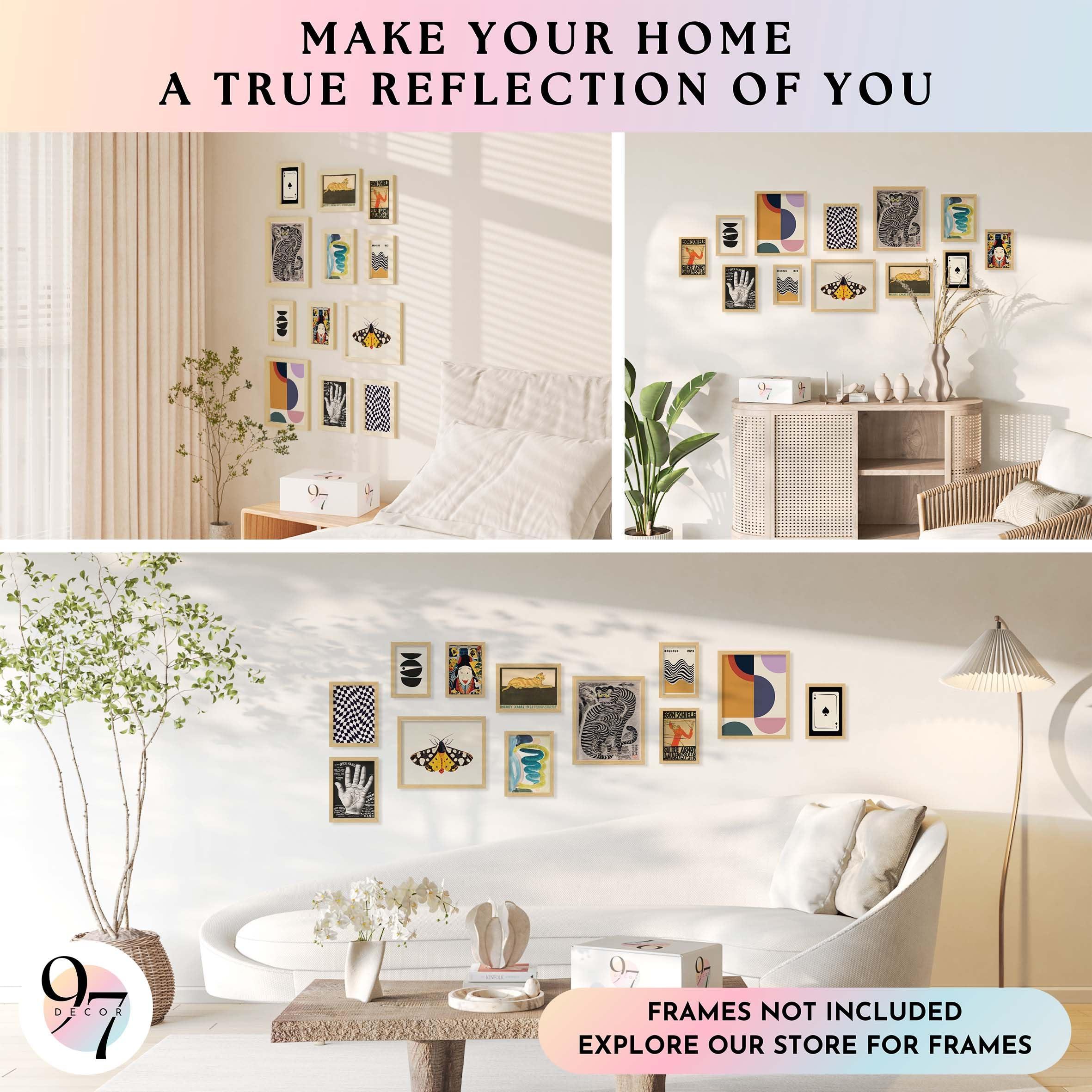 97 Decor Vintage Eclectic Wall Art Collage - Abstract Modern Art Prints For Wall Decor, Cool Funky Pictures Maximalist Paintings Retro Bauhaus Posters Set For Dorm Bedroom Home Decorations (Unframed) - Image 4