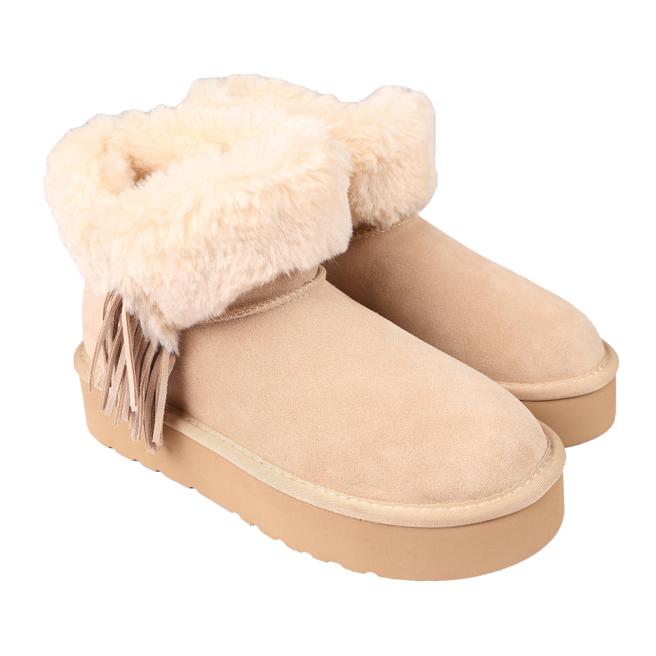 Lamo Women's Amari Platform Boots - Stylish Suede with Faux Fur Lining, Australian Sheepskin Insole, NeverWet Technology, and 1.5" Rubberlon Outsole - Premium Winter Footwear - Image 7