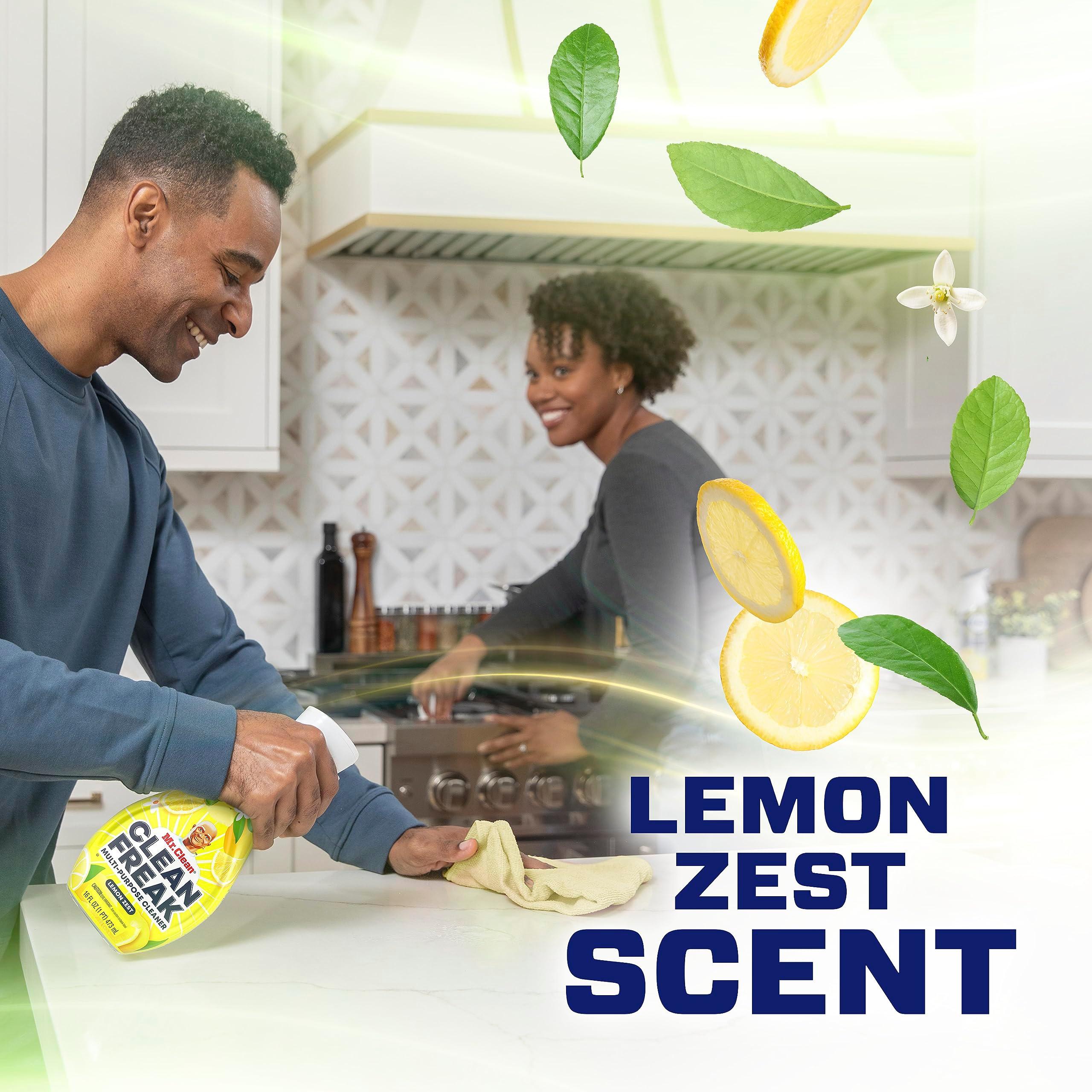 Mr. Clean Clean Freak Multi Surface Cleaning Spray, Deep Cleaning Mist Starter Kit and Refill Bundle, Lemon Zest Scent, 64 fl oz - Image 7