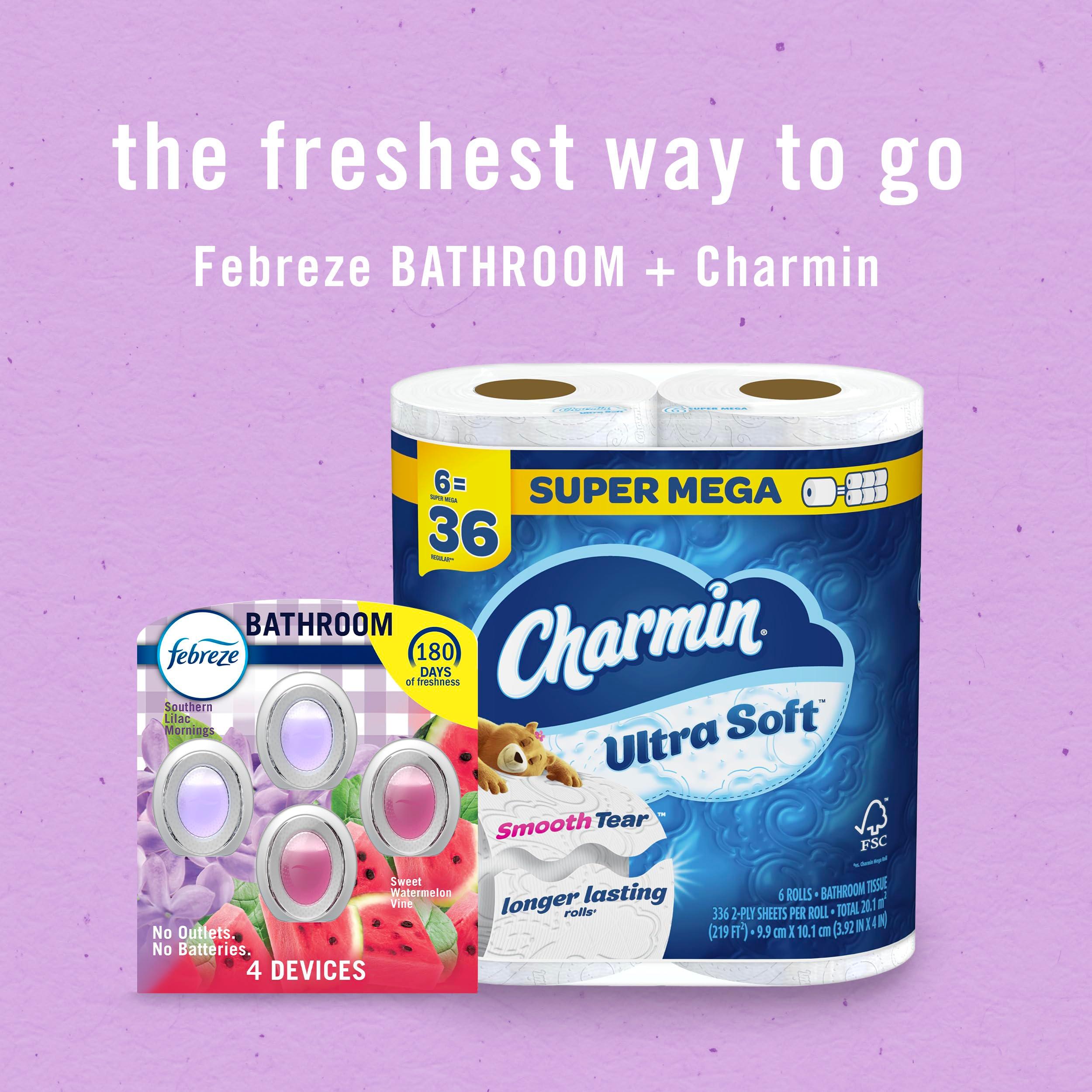 Febreze Bathroom Air Freshener, Odor-Fighting, Plug In Alternative, Air Fresheners for Home and Bathroom and Kitchen, Closet Air Fresheners, Watermelon & Lilac Scent, 4 Count - Image 9