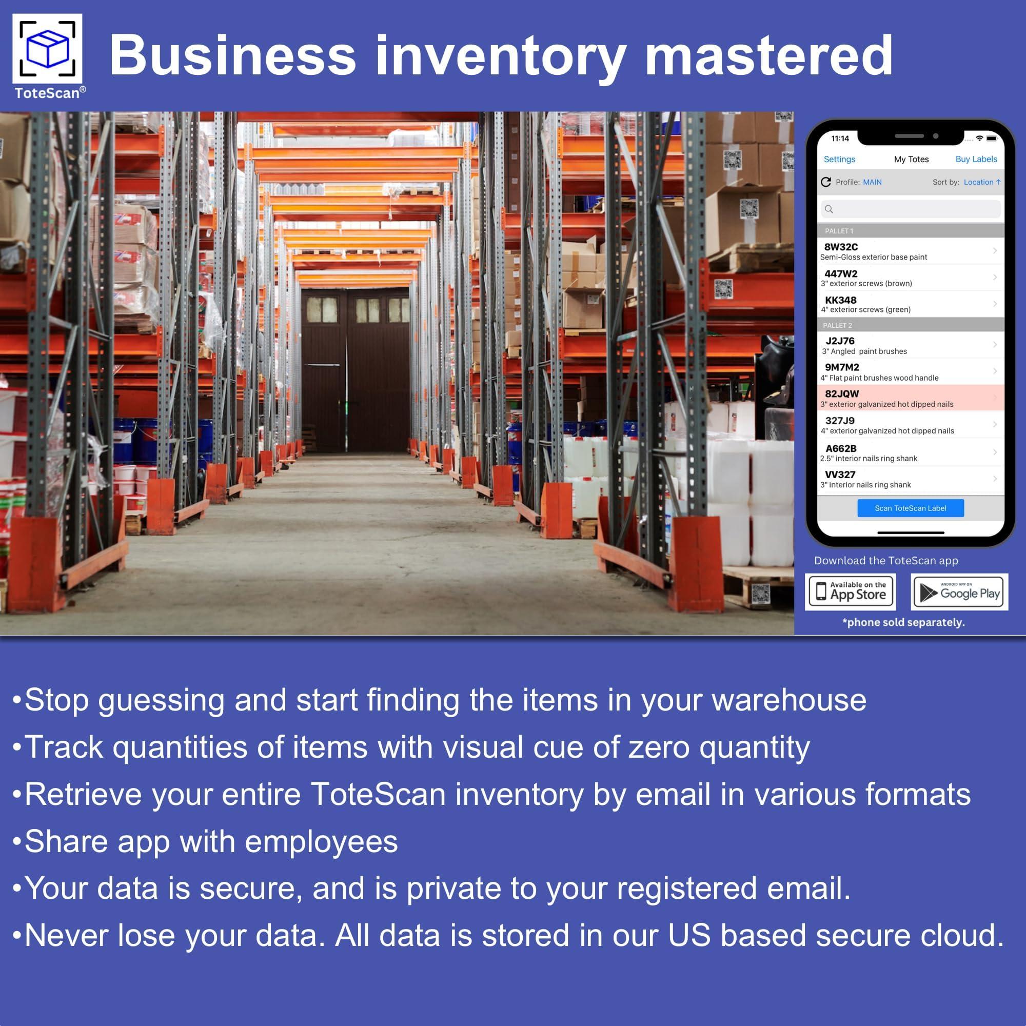 ToteScan Intelligent QR Labels for Organization/Moving/Storage (45 Unique Labels, 2.5"x3") Multi-Color (red/Green/Blue/Yellow/Purple) (Multi-Color) - Image 5