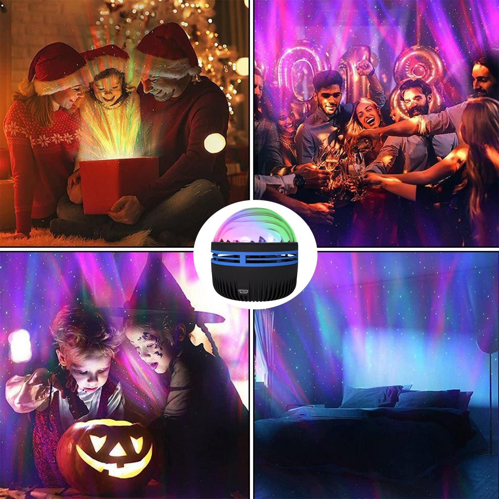 XYDongtong 2 in 1 Northern Lights and Ocean Wave Projector with 14 Effects of Galaxy Light for Game Rooms, Parties, Light Projector for Bedroom, led Light Projector for Room Home Decorations - Image 5