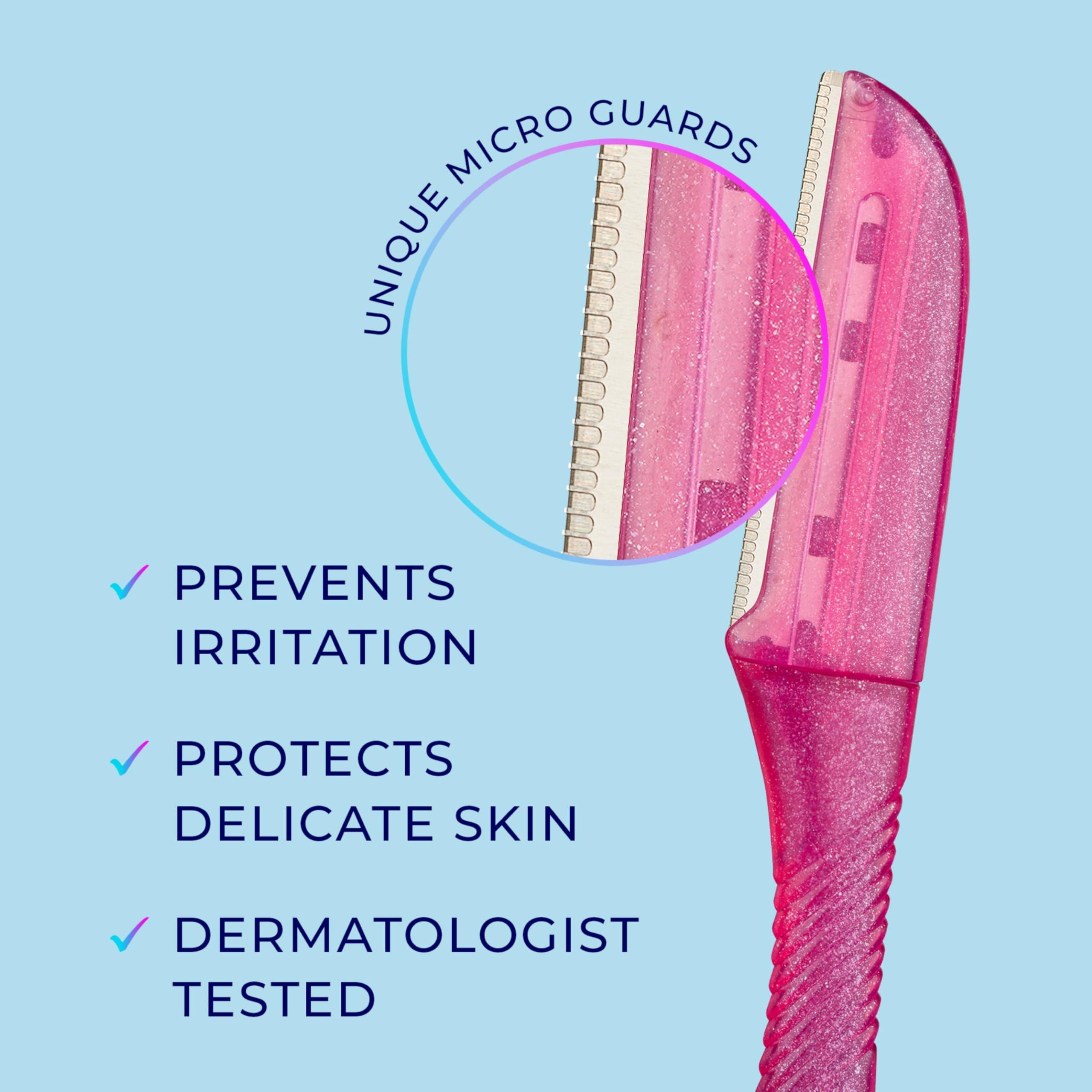 Schick Hydro Silk Touch-Up Dermaplaning Tool with Precision Cover, 3ct | Dermaplane Razor, Face Razors for Women, Peach Fuzz Remover - Image 6