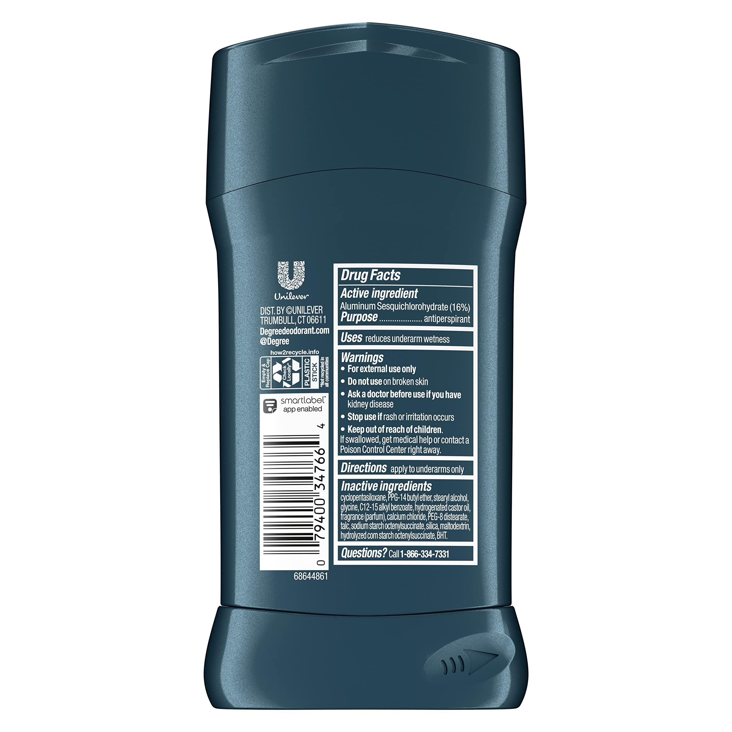 Degree Men Advanced Protection Antiperspirant Deodorant Cool Rush 4 count 72-Hour Sweat and Odor Protection Antiperspirant For Men With MotionSense Technology 2.7 oz - Image 2