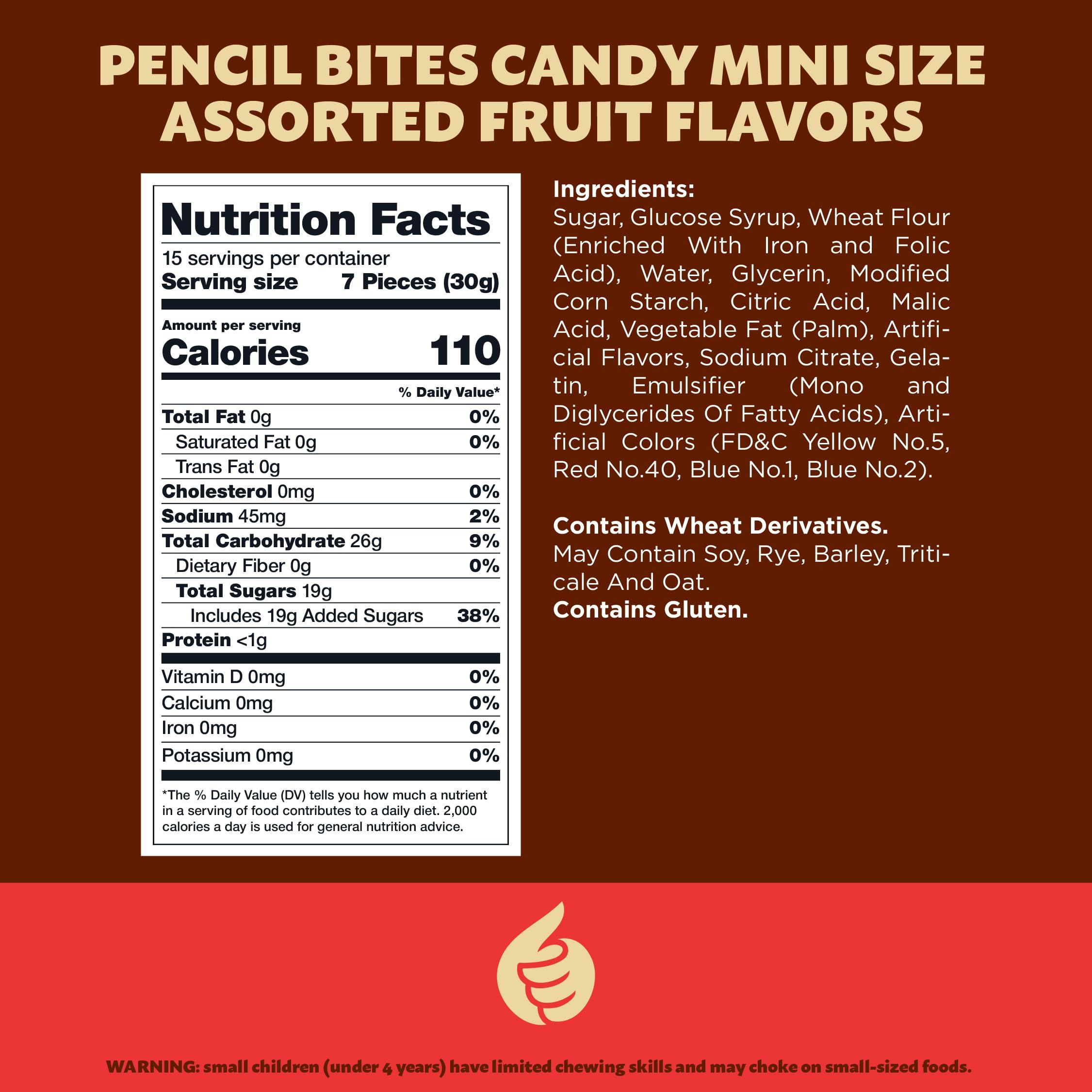 Pencil Bites Gummy Candy | 1 Pound Pack | Assorted Fruit Flavors Chewy Candies | Sweet & Sour Filled Mini Rope Candy | Bulk Gummy Candies for Parties, Snacks & Dessert Toppings - Image 2