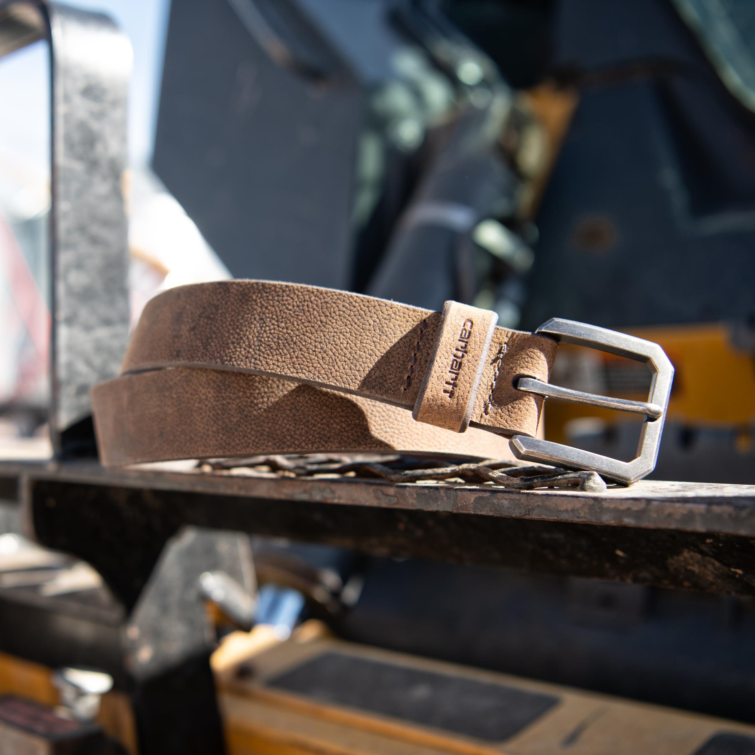 Carhartt Men's Durable Full Grain Saddle Leather Classic Belts, W/Rugged Antique Nickle Hardware - Image 7