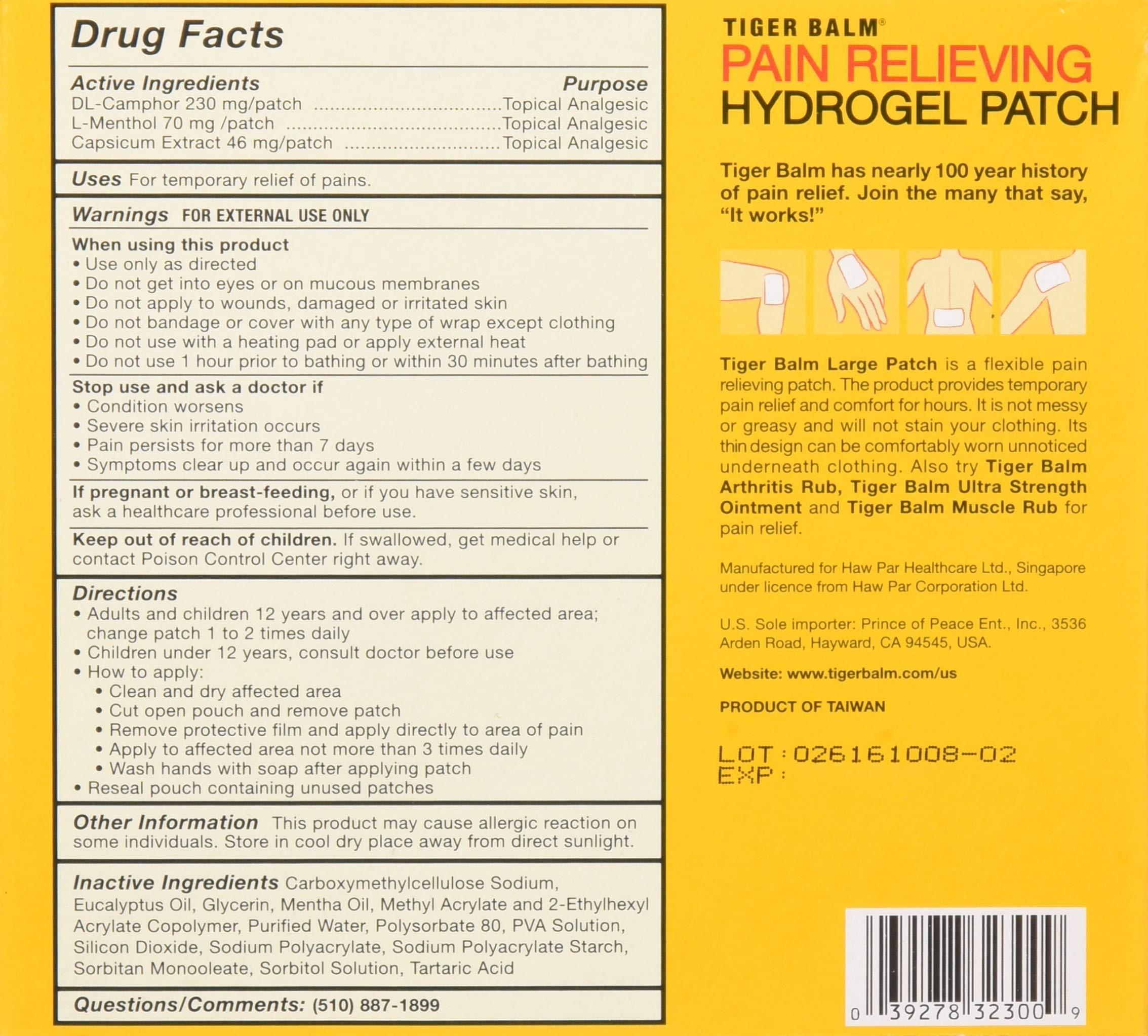 Tiger Balm Pain Relieving Patch Large 4 Each 4 Count (Pack of 3) - Image 2
