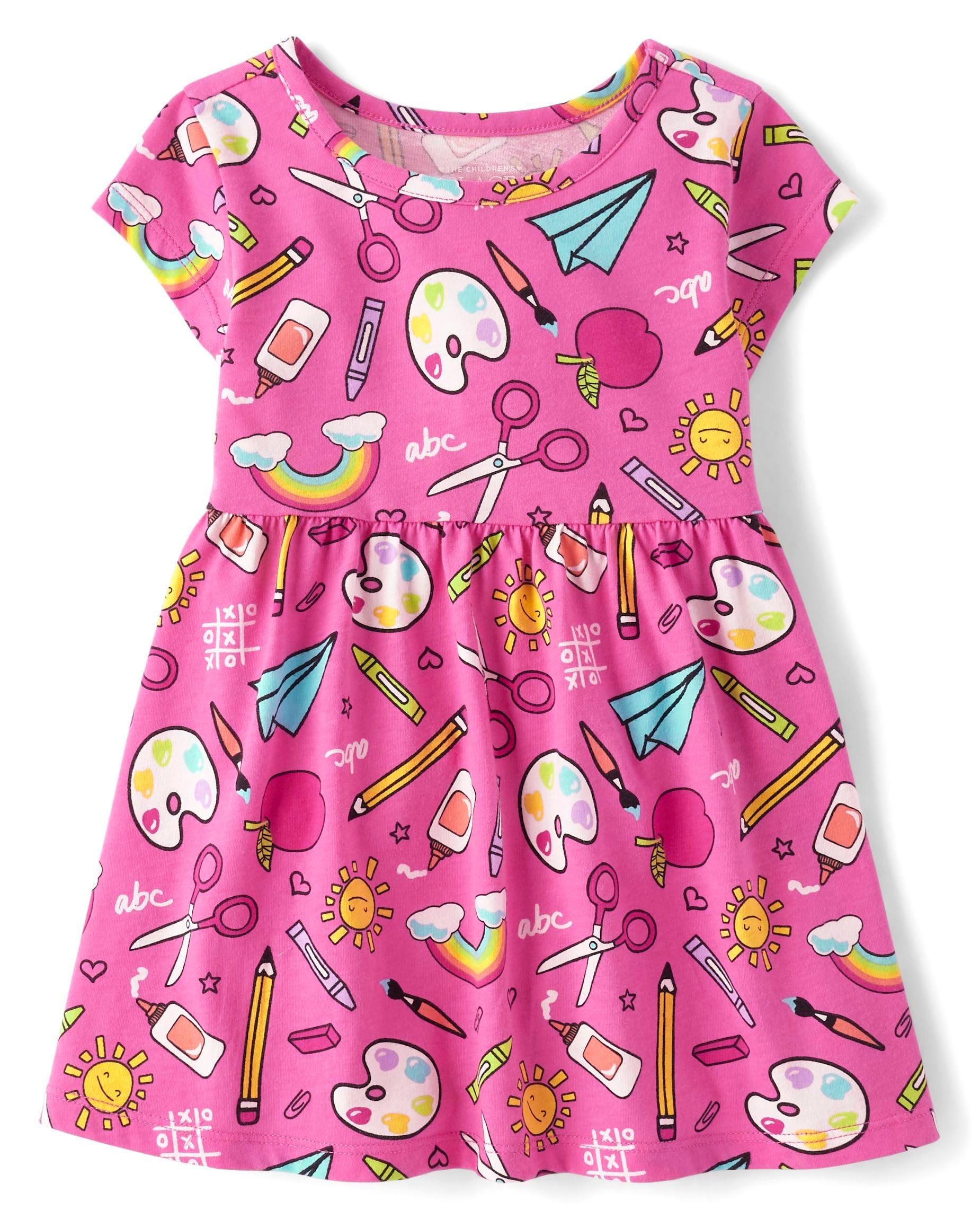 The Children's Place Baby Girls' and Toddler Short Sleeve Casual Dresses