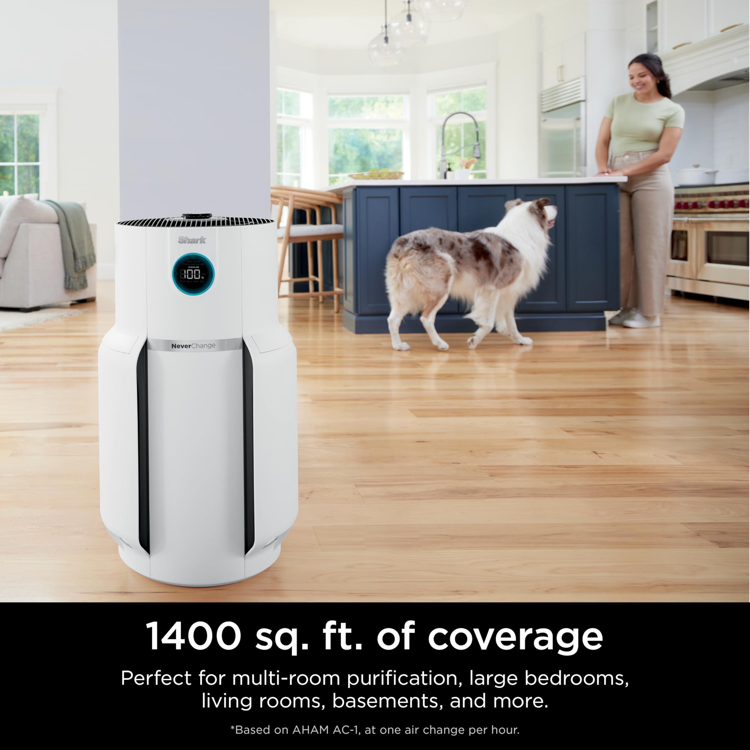 Shark Air Purifier for Home with NeverChange HEPA Air Filter, 1400 sq. ft. for Powerful Multi-Room Purification, 5-Year Filter, Filters Smoke, Captures 99.98% of Particles & Dust, HP302 - Image 3