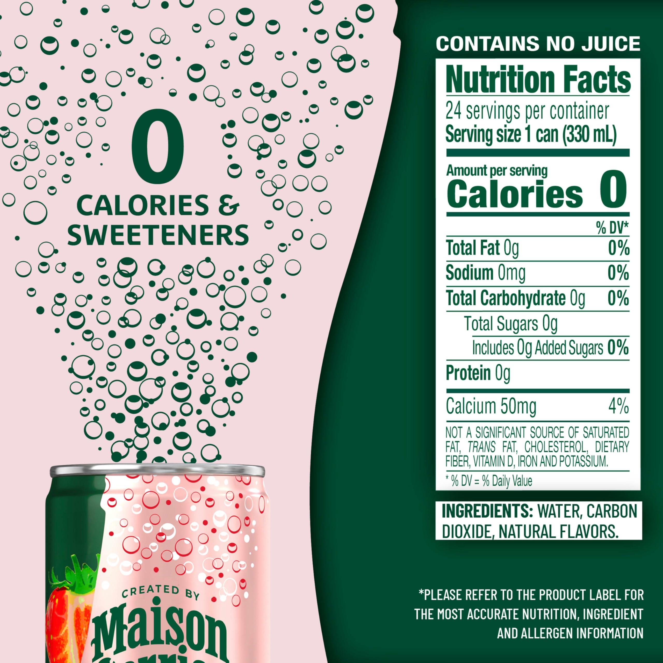 Maison Perrier Forever Strawberry Flavored Sparkling Water, 11.15 Fl Oz Cans, 8 Count, 3 Pack - Image 2