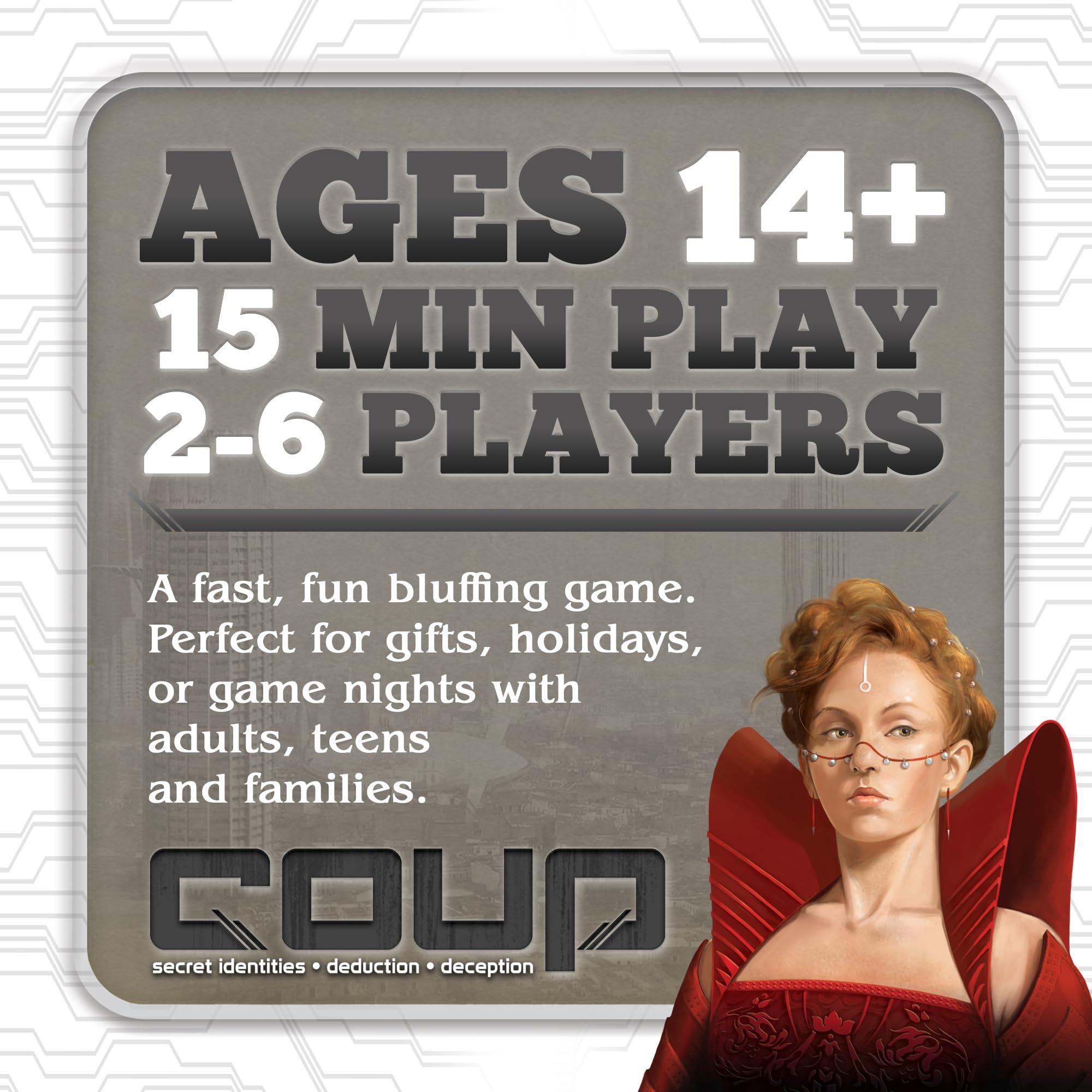 Coup - The Fast, Fun Bluffing Party Game for 2-6 Players. Perfect for Family Game Night with your Teens or Friends. Can you get away with your bluff? Over 1 Million copies sold! - Image 3