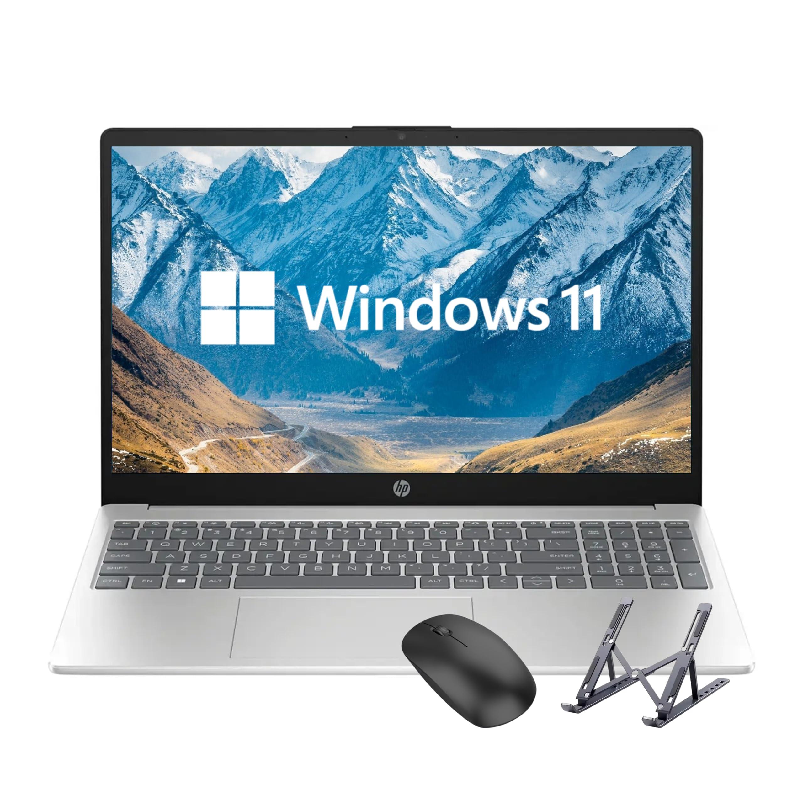HP 15.6 inch Laptop, Intel i5 Processor Up to 4.4 GHz, 32GB RAM, 1TB SSD, HD Touch Screen, Intel Iris Xe Graphics, Windows 11 Home, Webcam, Wi-Fi, Bluetooth, Natural Silver, Alpacatec Accessories