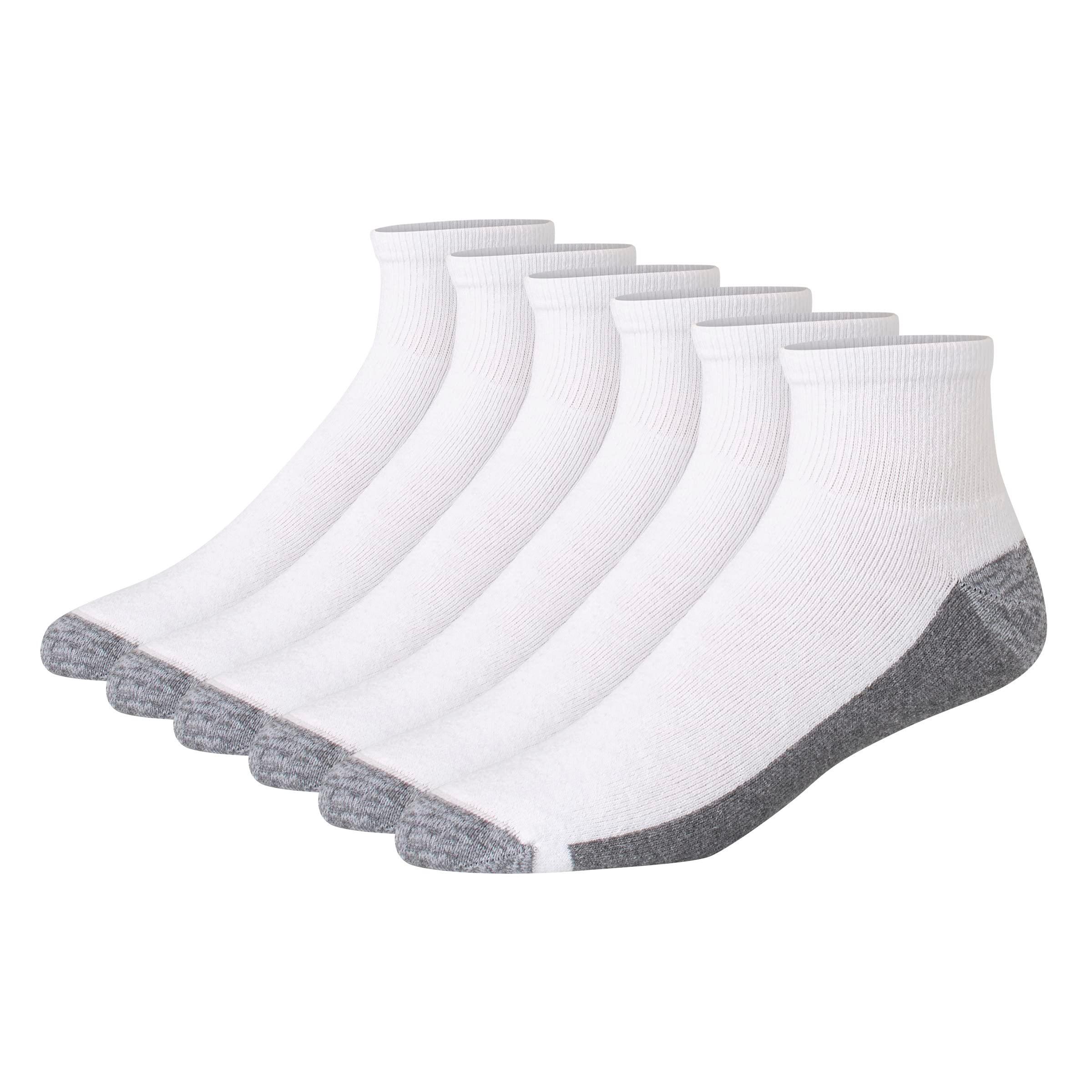 Hanes Men's Max Cushioned Ankle Socks, Moisture-Wicking with Odor Control, Multi-Pack, Size 6-12, Black & White