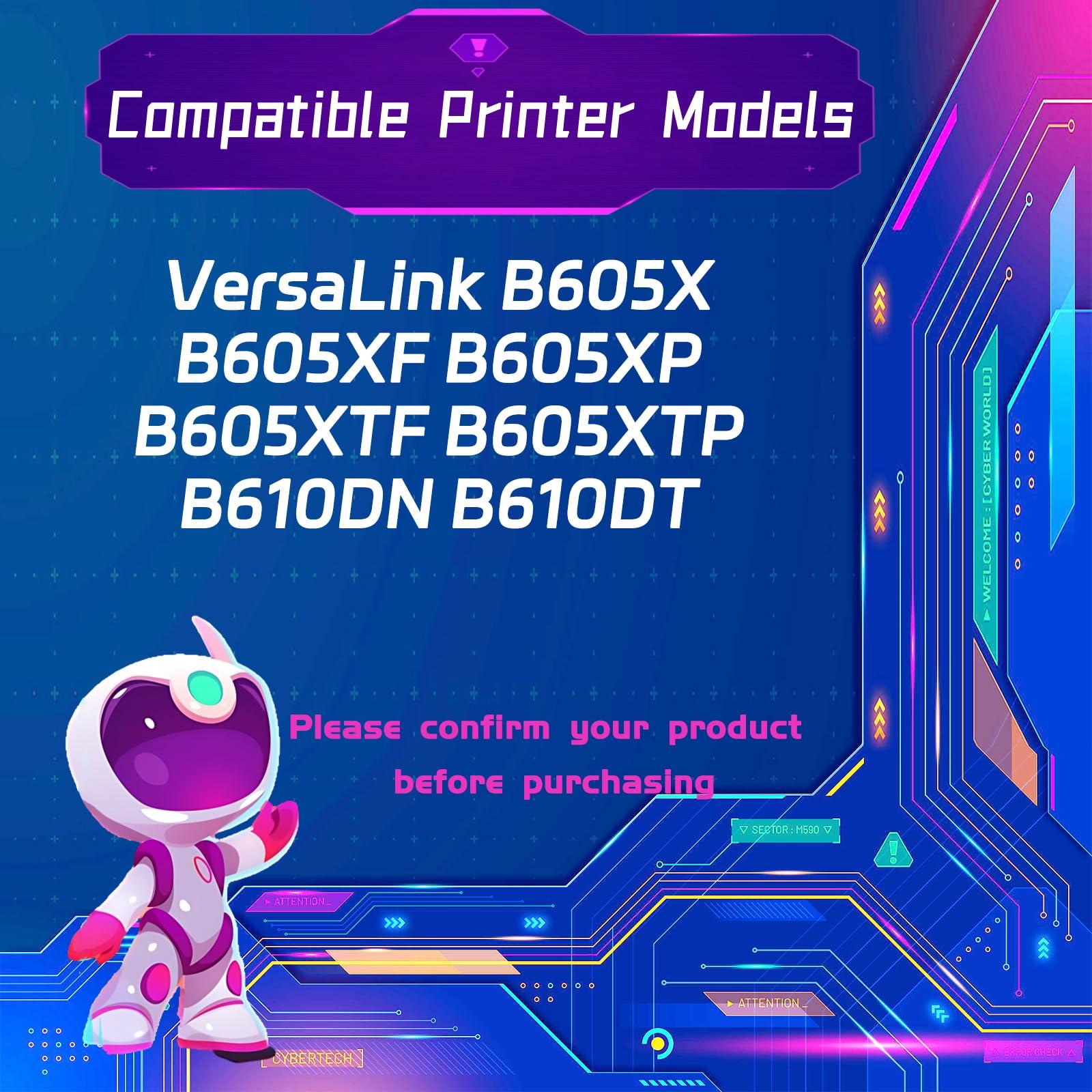 106R03942 Toner Cartridges is Compatible for Xerox VersaLink B605X B605XF B605XP B605XTF B605XTP B610DN Printers (3 Pack Black) - Image 2