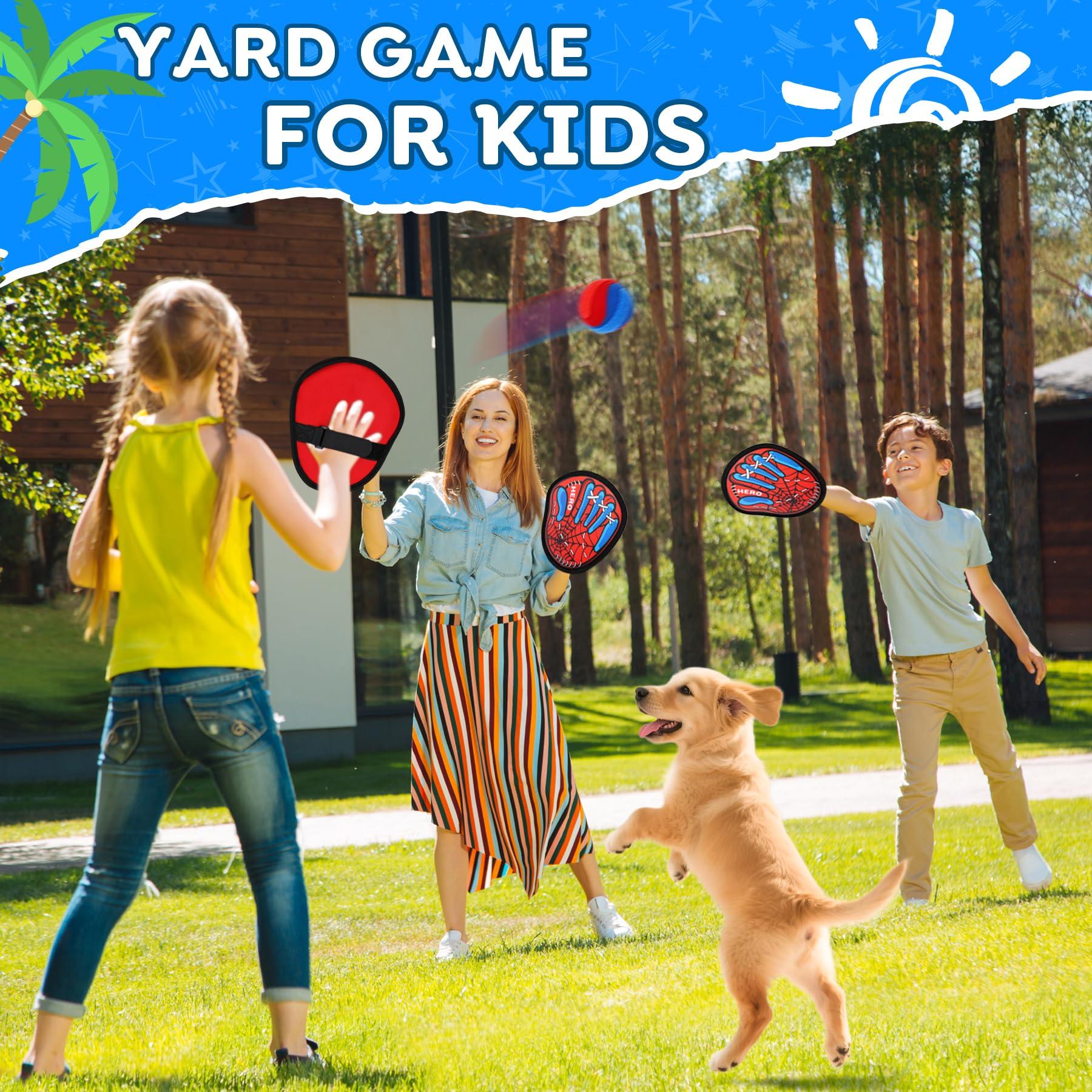 Toss and Catch Ball Game Set - Kids Outdoor Beach Pool Toys,Upgraded Sticky Balls & Toddler Baseball Training Glove,Fun Outdoor Sport Yard Game Toy,Birthday Gift for 3 4 5 6 7 8+ Year Old Boys Girls - Image 4