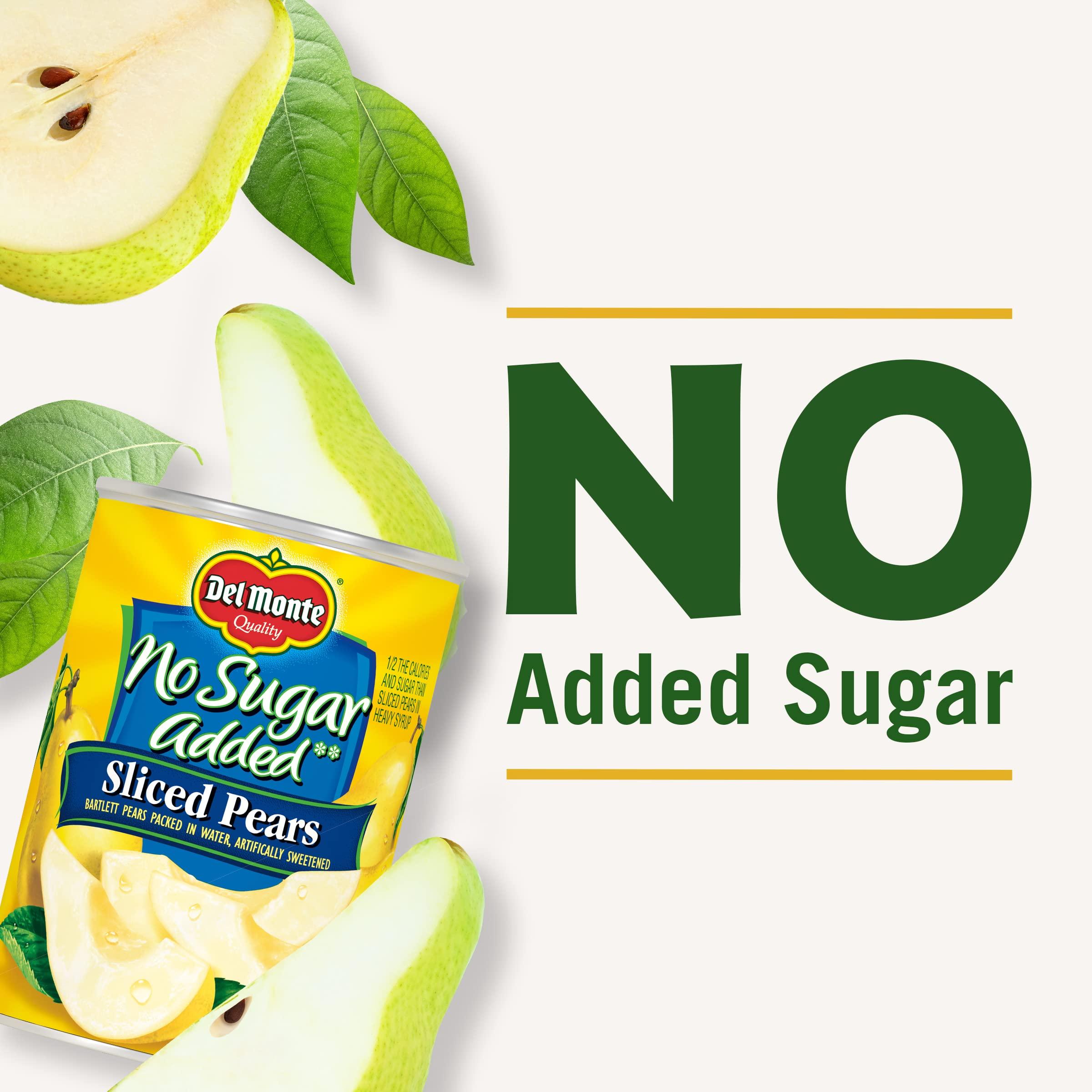 Del Monte Canned Bartlett Sliced Pears in Water, Artificially Sweetened, No Sugar Added, 14.5-Ounce - Image 8