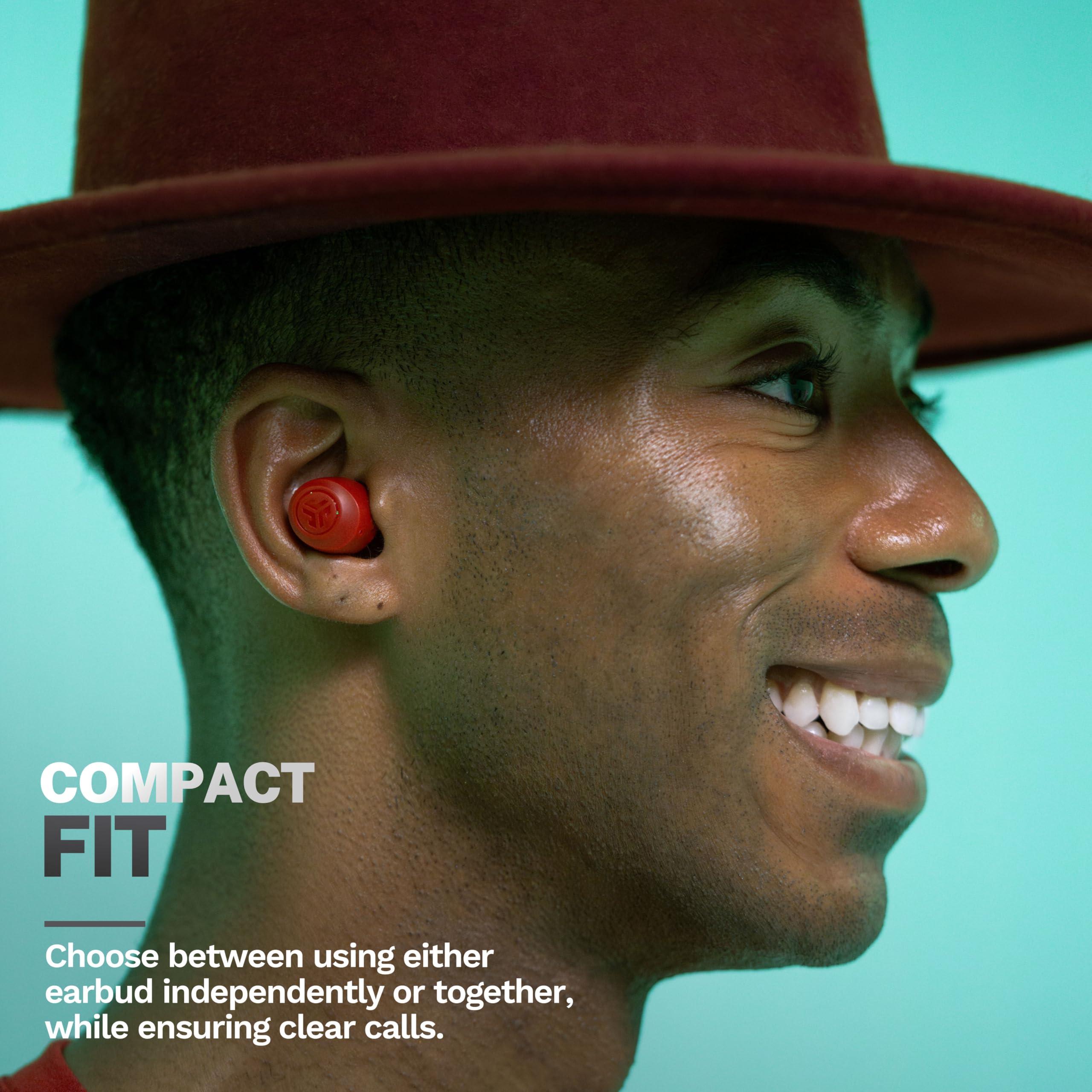 JLab Go Pop+ True Wireless Bluetooth Earbuds & Charging Case - Rose Red, App Support, Dual Connect, IPX4 Sweat Resistance, Bluetooth 5 Connection, 3 EQ Sound Settings Signature, Balanced, Bass Boost - Image 6