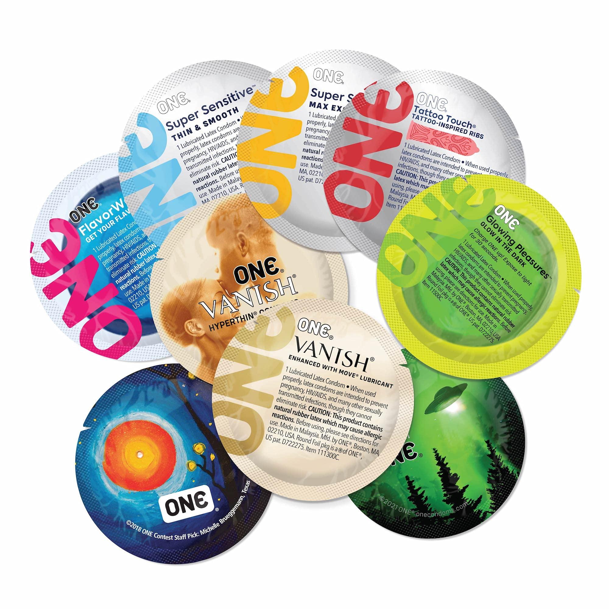 ONE 1 Mixed Pleasures Assorted Condoms, Pack of 12 - Image 2