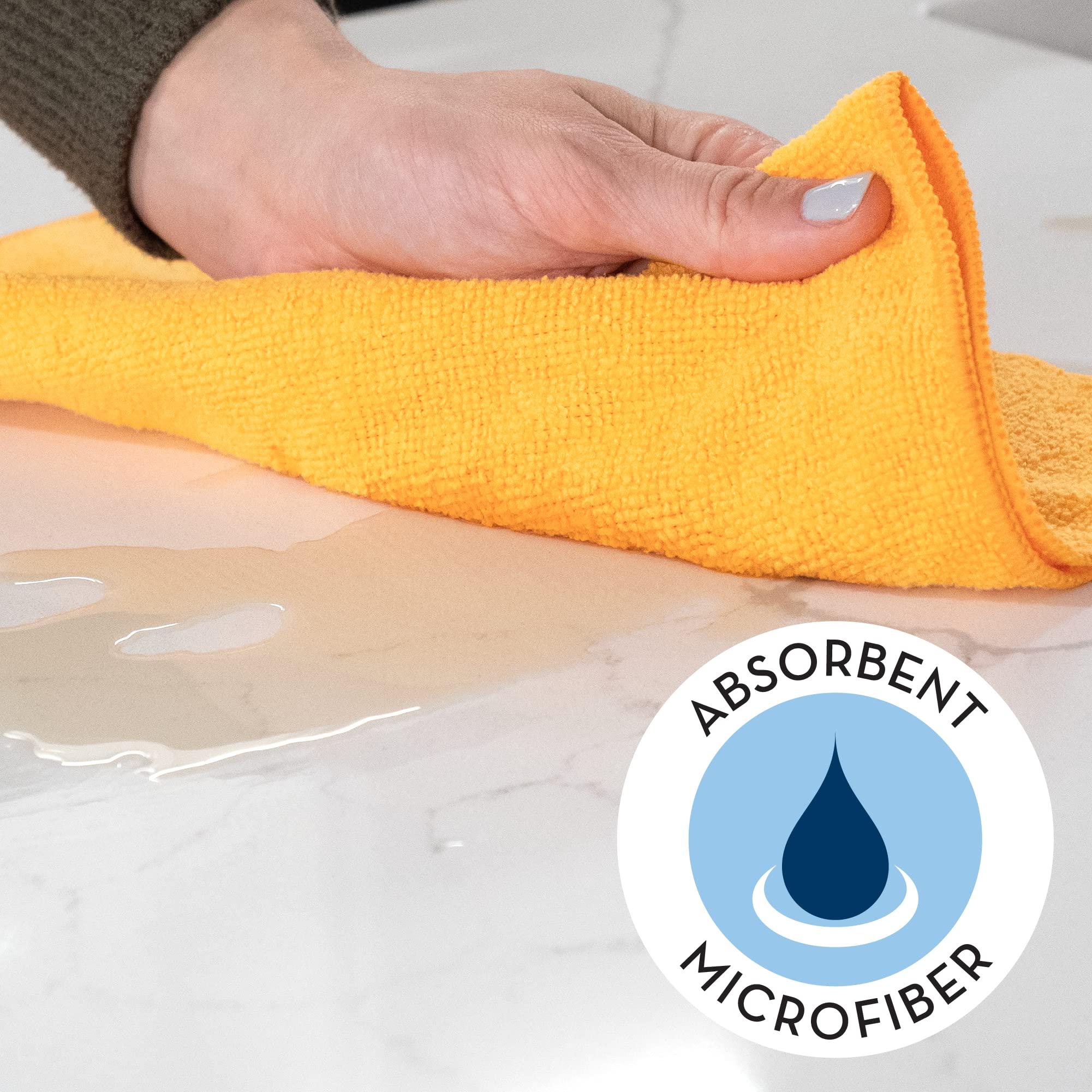 S&T INC. 100 Pack Microfiber Cleaning Cloth, Bulk Towels for Home, Reusable Microfiber Towels for Cars, Cleaning Rags, Assorted, 11.5 Inches x 11.5 Inches, 100 Count - Image 3