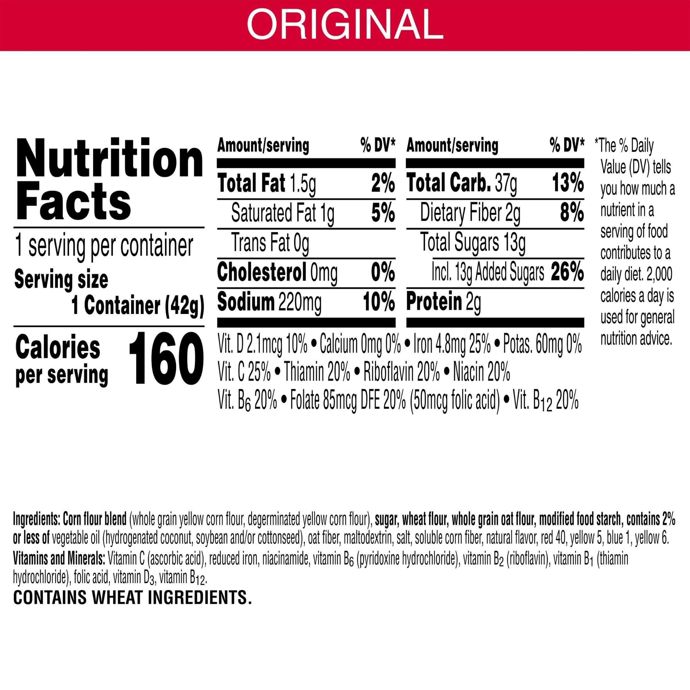 Kellogg's Froot Loops Breakfast Cereal Cups, Fruit Flavored, Breakfast Snacks with Vitamin C, Original, 18oz Case (12 Cups) - Image 2