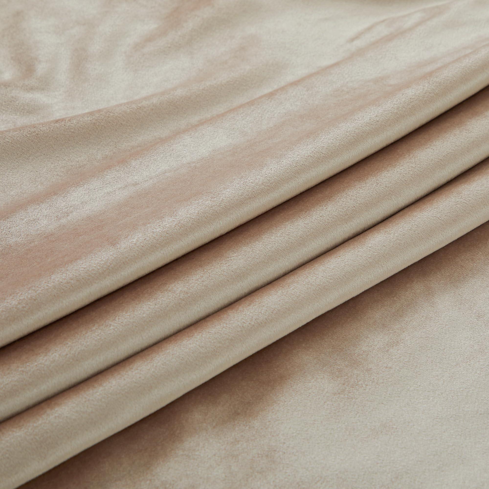 PRIMROSE Champagne Velvet Curtains 84 inch Long for Living Room,Set of 2 Panels Blackout Rod Pocket Back Tab Window Treatment Room Darkening Heavy Decorative Curtains Drapes for Bedroom - Image 7