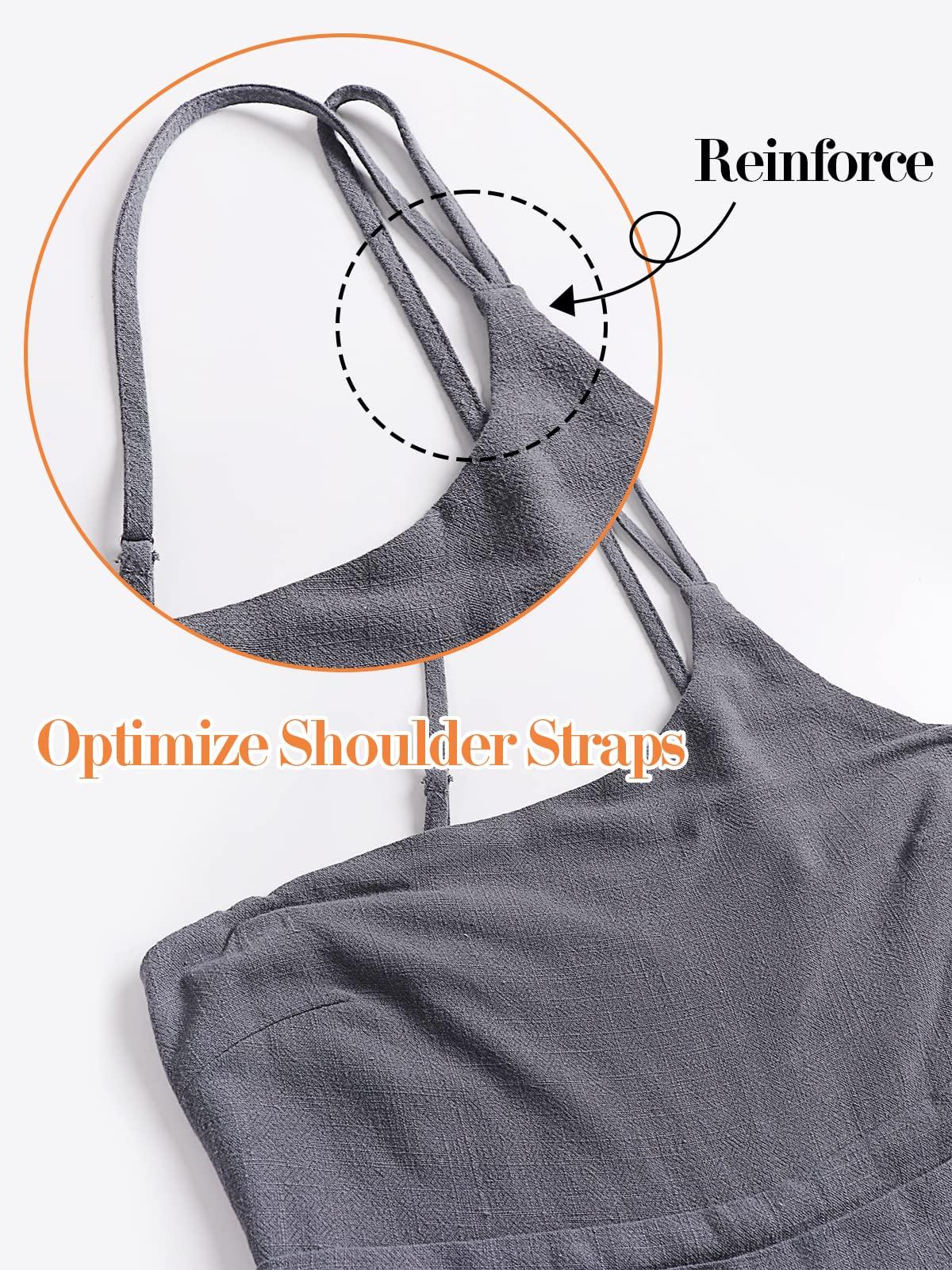 ANRABESS Women's Summer Straps One Shoulder High Waist Dressy Casual Wide Leg Linen Jumpsuit Romper Beach Travel Outfits - Image 7