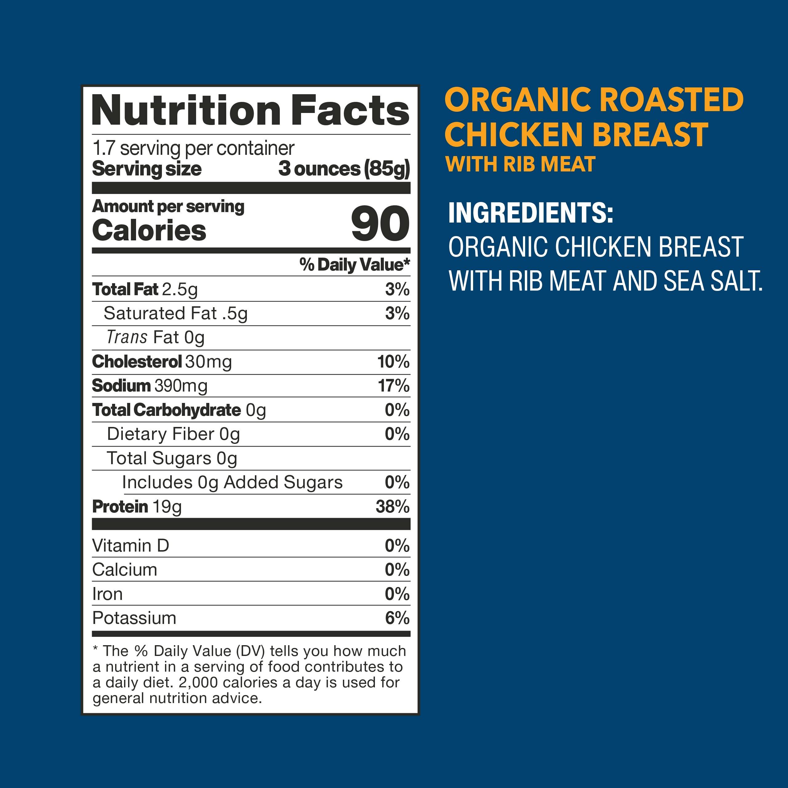 Wild Planet Organic Roasted Chicken Breast With Rib Meat, Skinless and Boneless, Sea Salt, Free Range, Non-GMO, Gluten Free, Keto and Paleo, 5 Ounce (Pack of 12) - Image 2