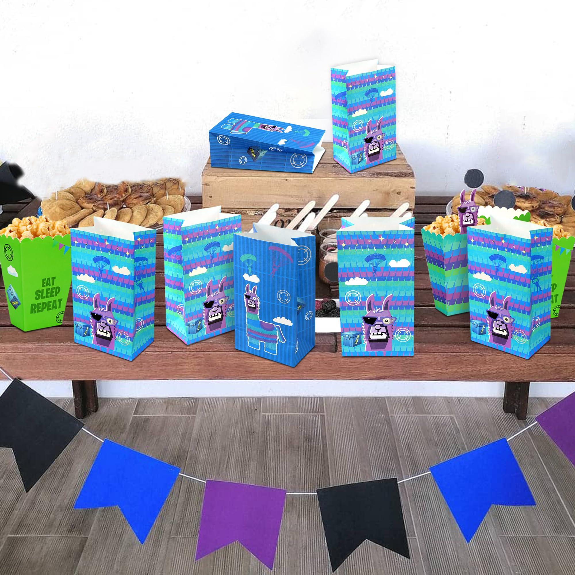Haxpacal Video Game Party Gift Bags 32pcs Llama Themed Birthday Treat Bags for Video Game Llama Party Paper Bag Candy Snack Box Supplies, 8.6x4.7x3.2 in - Image 3