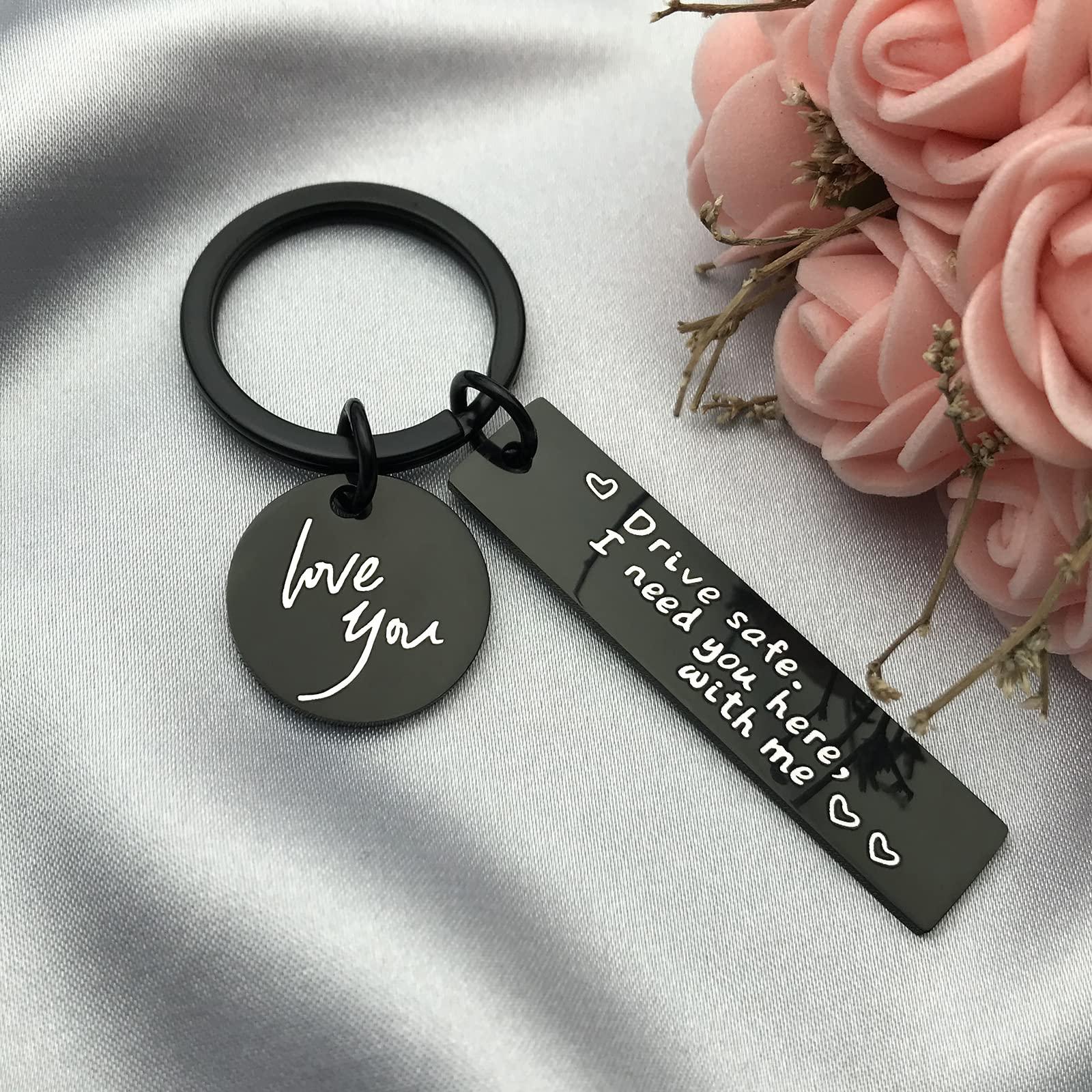Drive Safe Keychain I Love You I Need You Here With Me Keychain Gifts for Boyfriend Husband Dad - Image 2