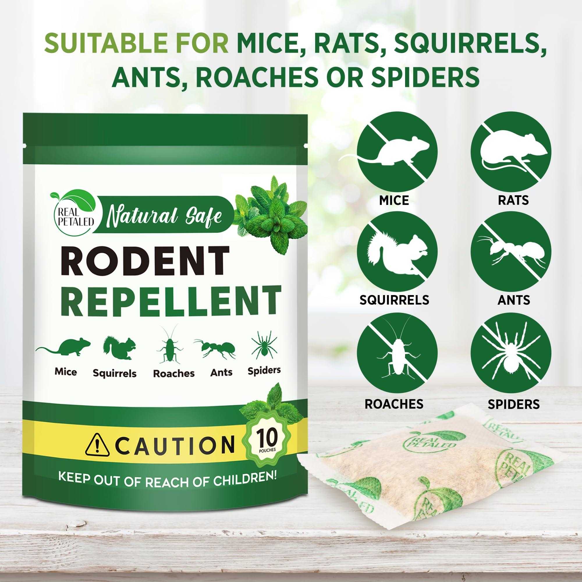 REALPETALED Natural Rodent Repellent Pouches - Peppermint Oil Mouse and Rat Repellent - Indoor and Outdoor Protection for Home, Basement, Garage, Attic, and Storage - 10 Pouches - Image 2