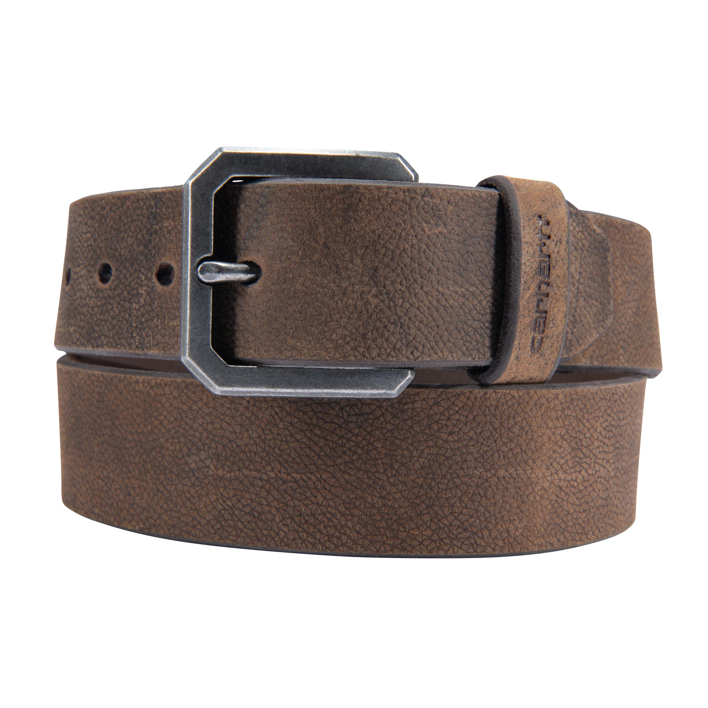Carhartt Men's Durable Full Grain Saddle Leather Classic Belts, W/Rugged Antique Nickle Hardware