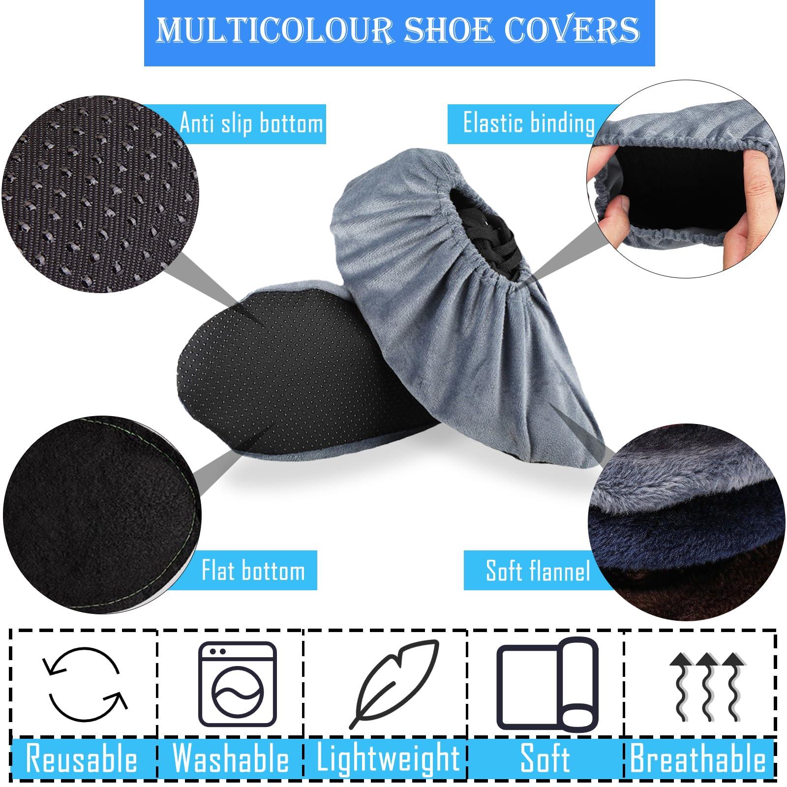 TKRADISH 10 Pairs Reusable Non Slip Shoe Covers, Universal Soft Washable Thickened Foot Boot Shoe Covers for Interior, office, cleaning - Image 3