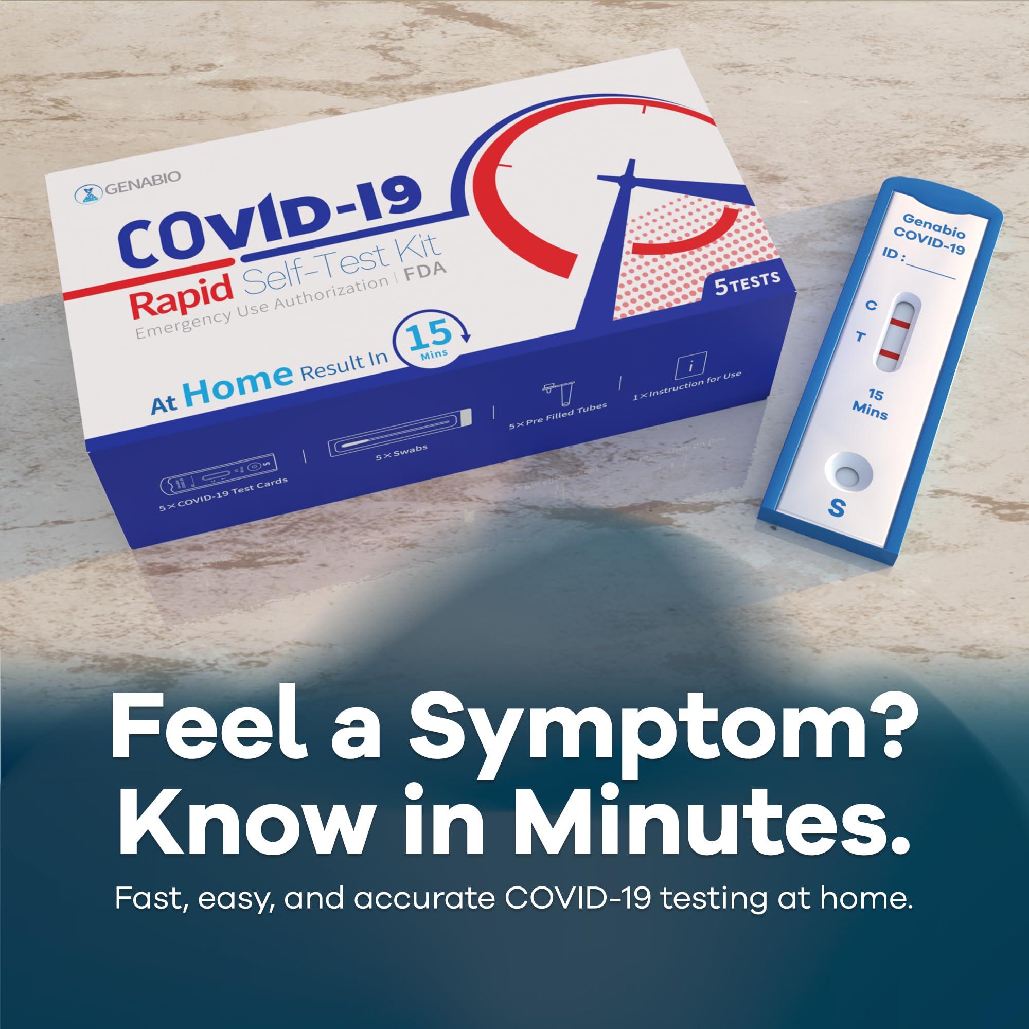 Genabio COVID-19 Antigen Rapid Test, 1 Pack, 5 Tests Total, FDA EUA Authorized OTC at-Home Self Test, Results in 15 Minutes with Non-invasive, Easy to Use Nasal Swab, HSA/FSA Eligible - Image 7