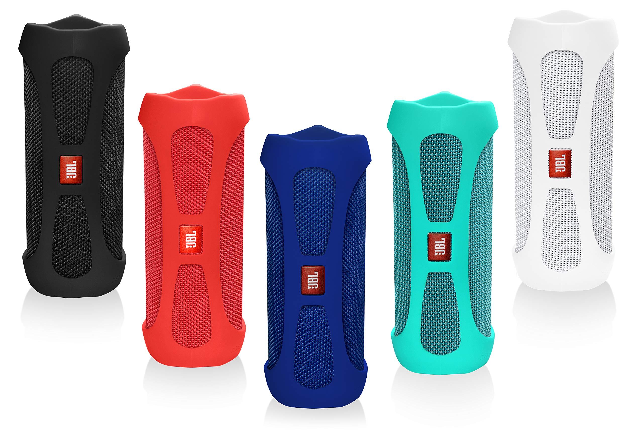 Silicone Cover Skin for JBL Flip 4 Waterproof Portable Bluetooth Speaker, by Alltravel, Portable Full Protection Solution, Customized Skin with Color and Shape Matching (Red) - Image 5