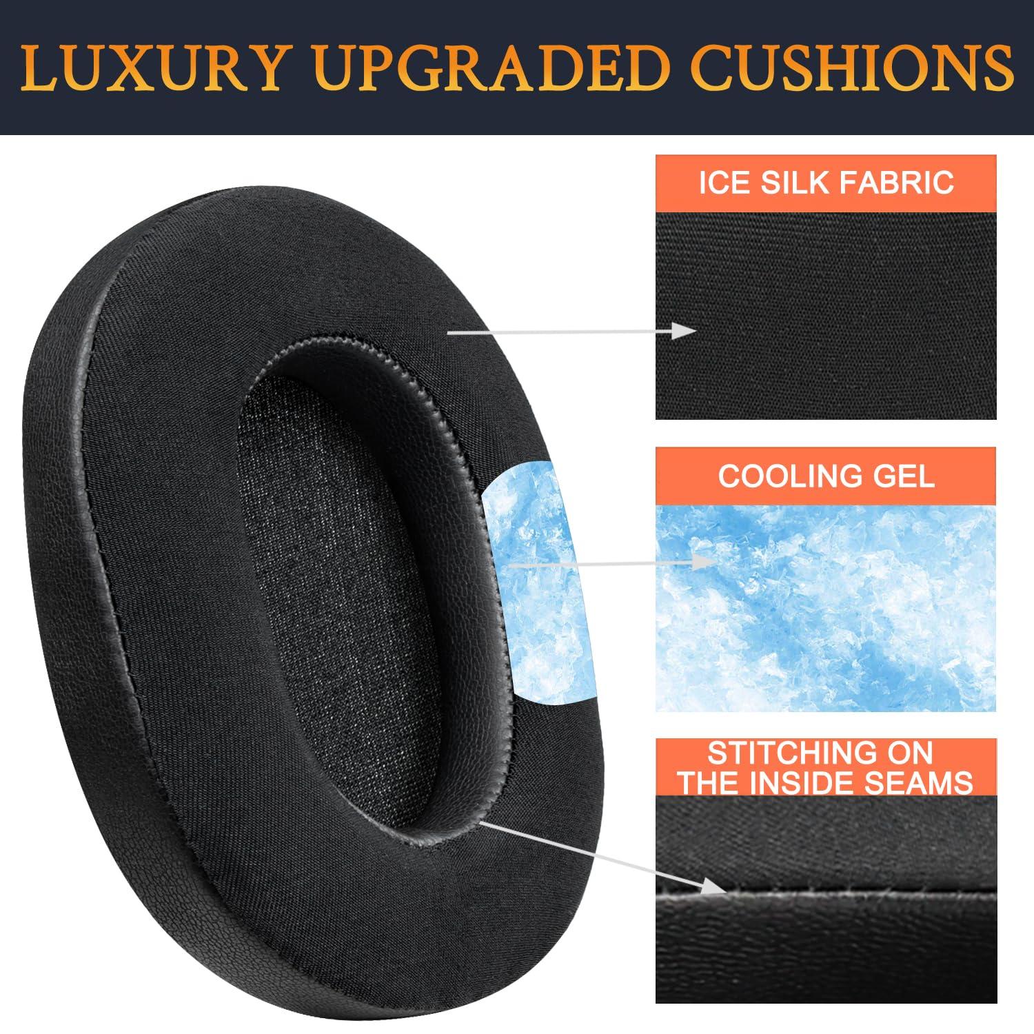 SOULWIT Cooling-Gel Replacement Earpads for Sony WH-1000XM5 (WH1000XM5) Noise Canceling Headphones, Ear Pads Cushions with High-Density Noise Isolation Foam, Added Thickness - Black - Image 5