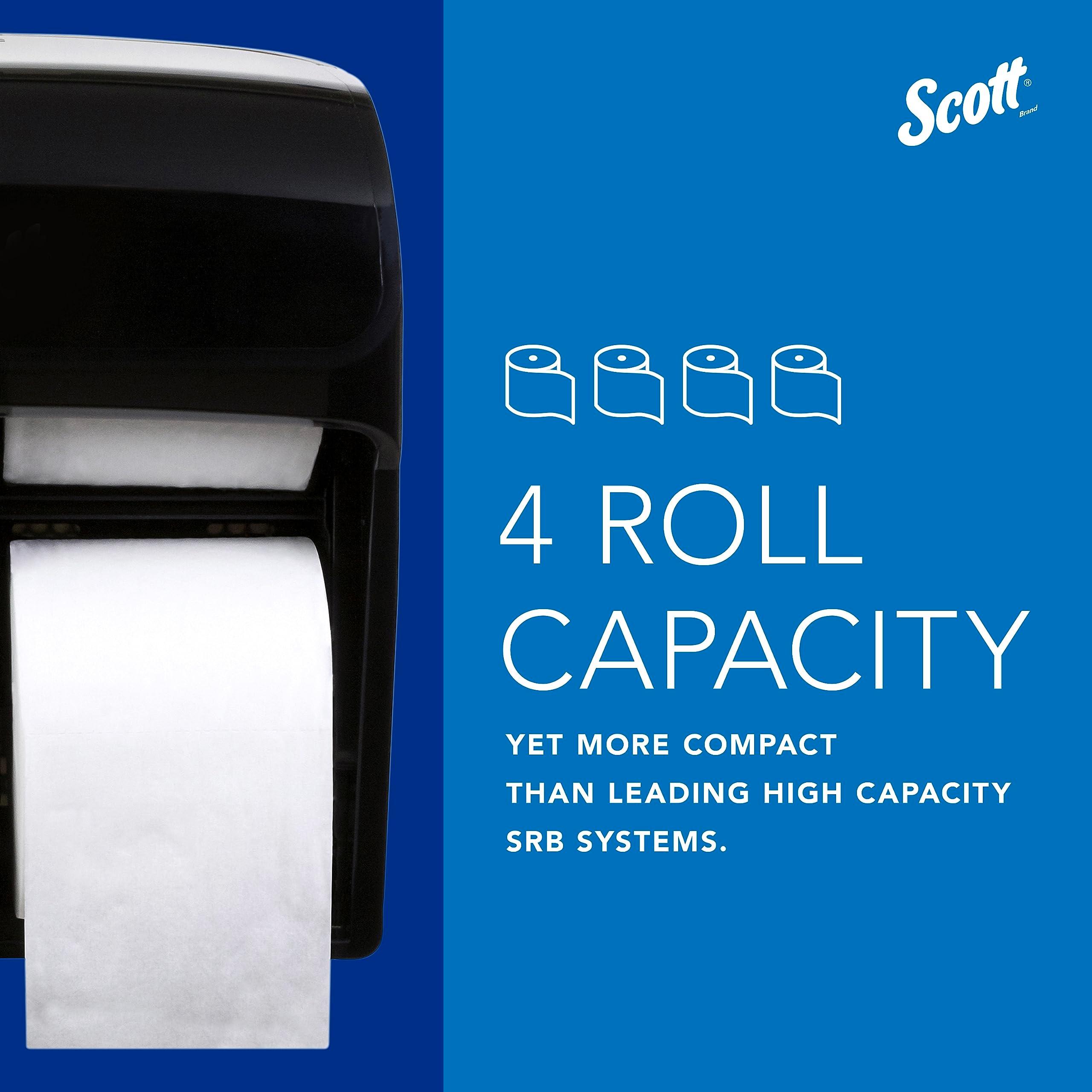 Kimberly-Clark Scott Pro MOD High Capacity Single Roll Bath Tissue Dispenser (44518), Toilet Paper Dispenser for Small Rolls, 12.75” x 11.25” x 6.31”, Black, 1 / Case - Image 7