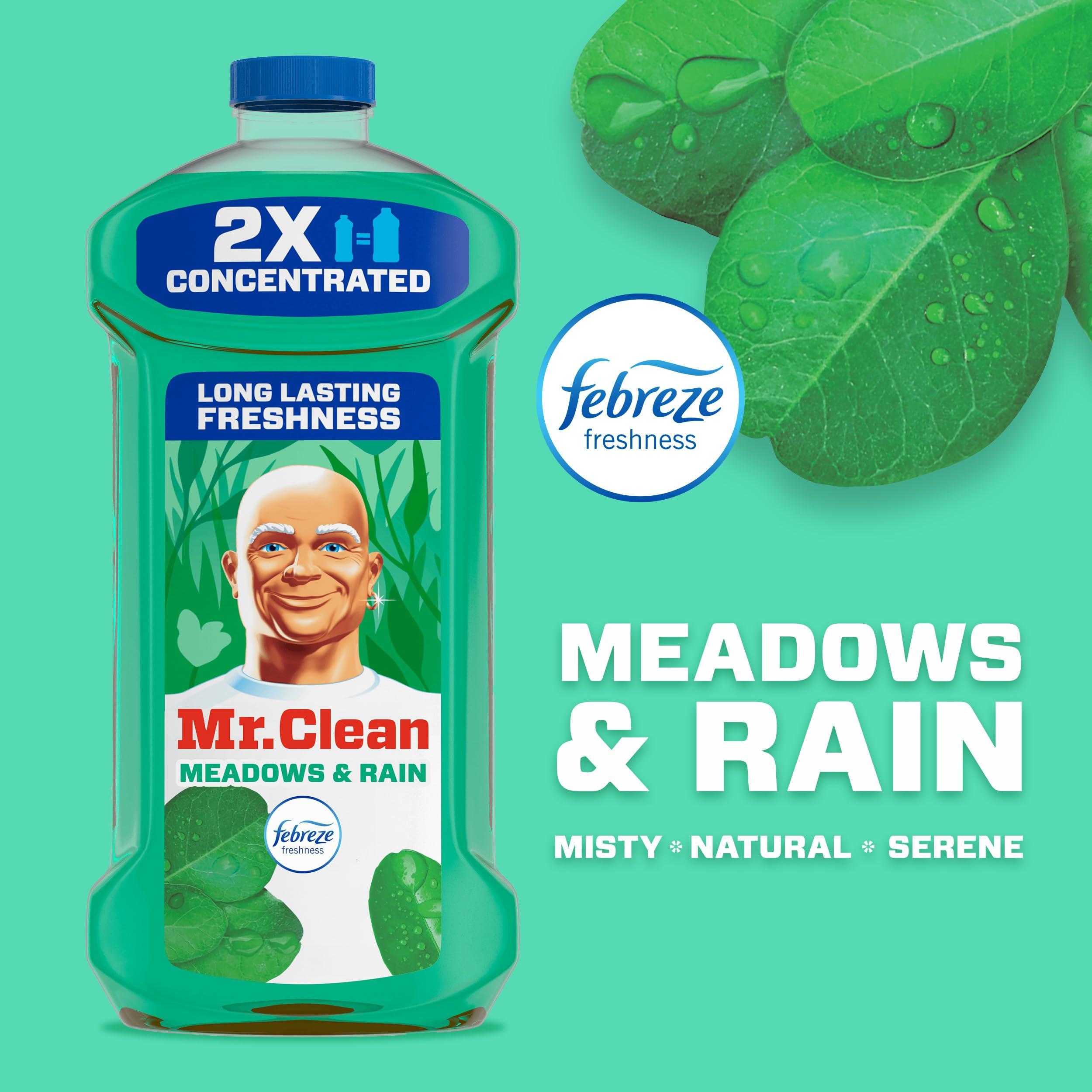 Mr. Clean All Purpose Cleaner, Floor Cleaner for Mopping Home, Bathroom, & Kitchen, Cleaning Liquid for Mop & Bucket, Cleaning Supplies, Multi-Surface Dilutable, Meadows & Rain, 41oz - Image 4