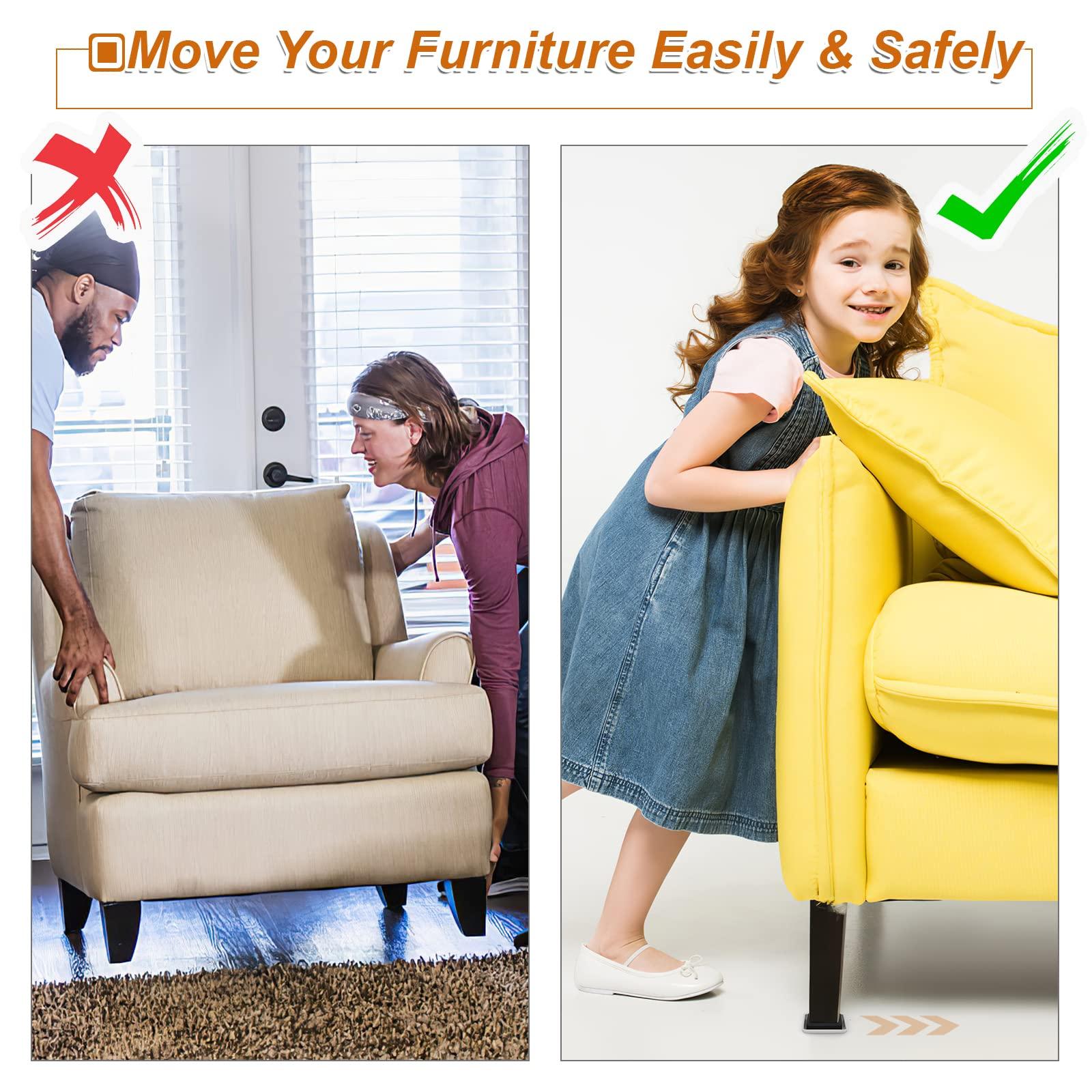 1-1/4" Furniture Sliders for Carpet & Hardwood Floors, 24PCS Furniture Pads for Quickly and Easily Move Any Item and Protect The Floor - Image 4