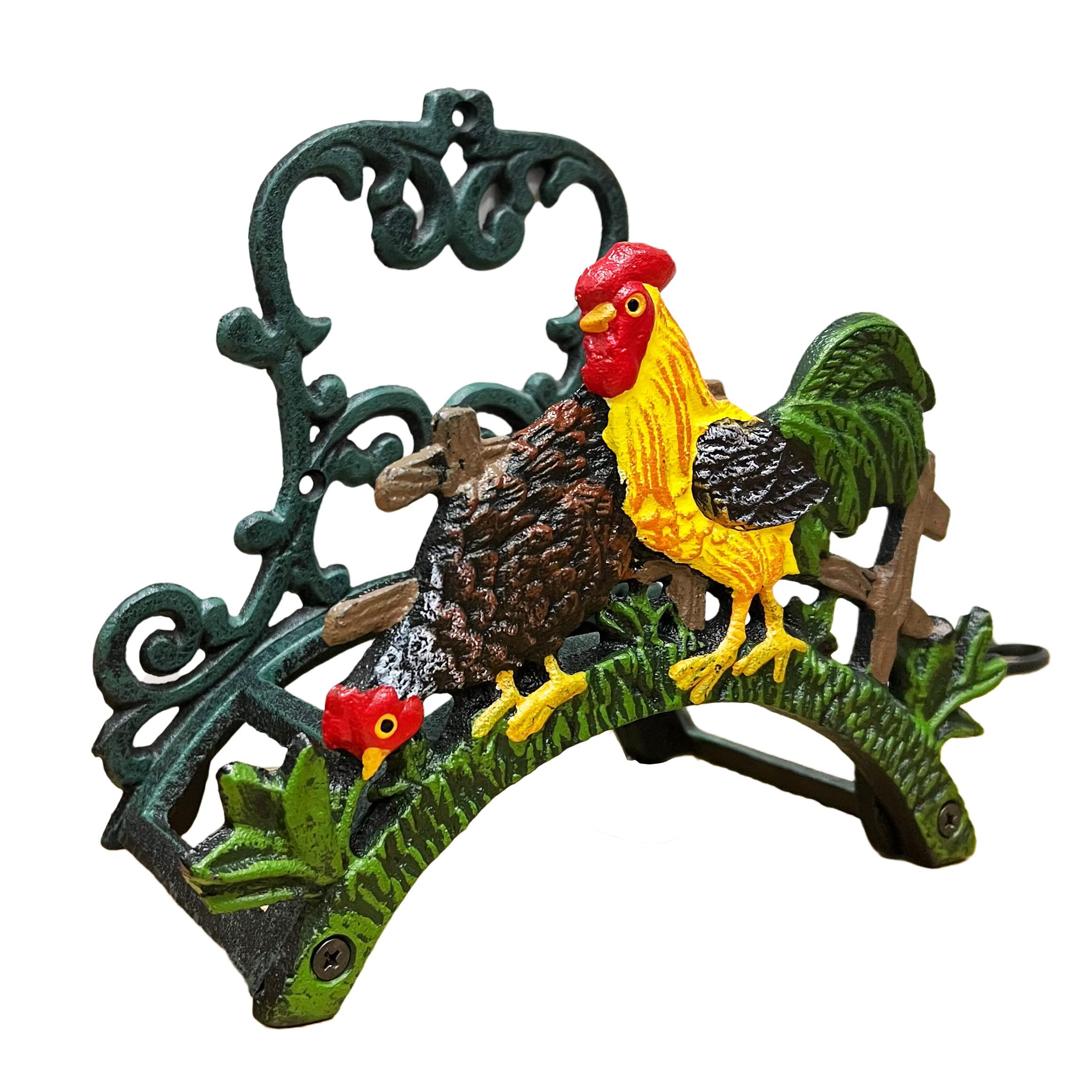 Cast Iron Heavy Duty Wall Mount Hose Hanger, Solid Metal Sturdy Decorative Water Hose Rack/Organizer, Easy to Install and Hold Up to 50/75/100 ft