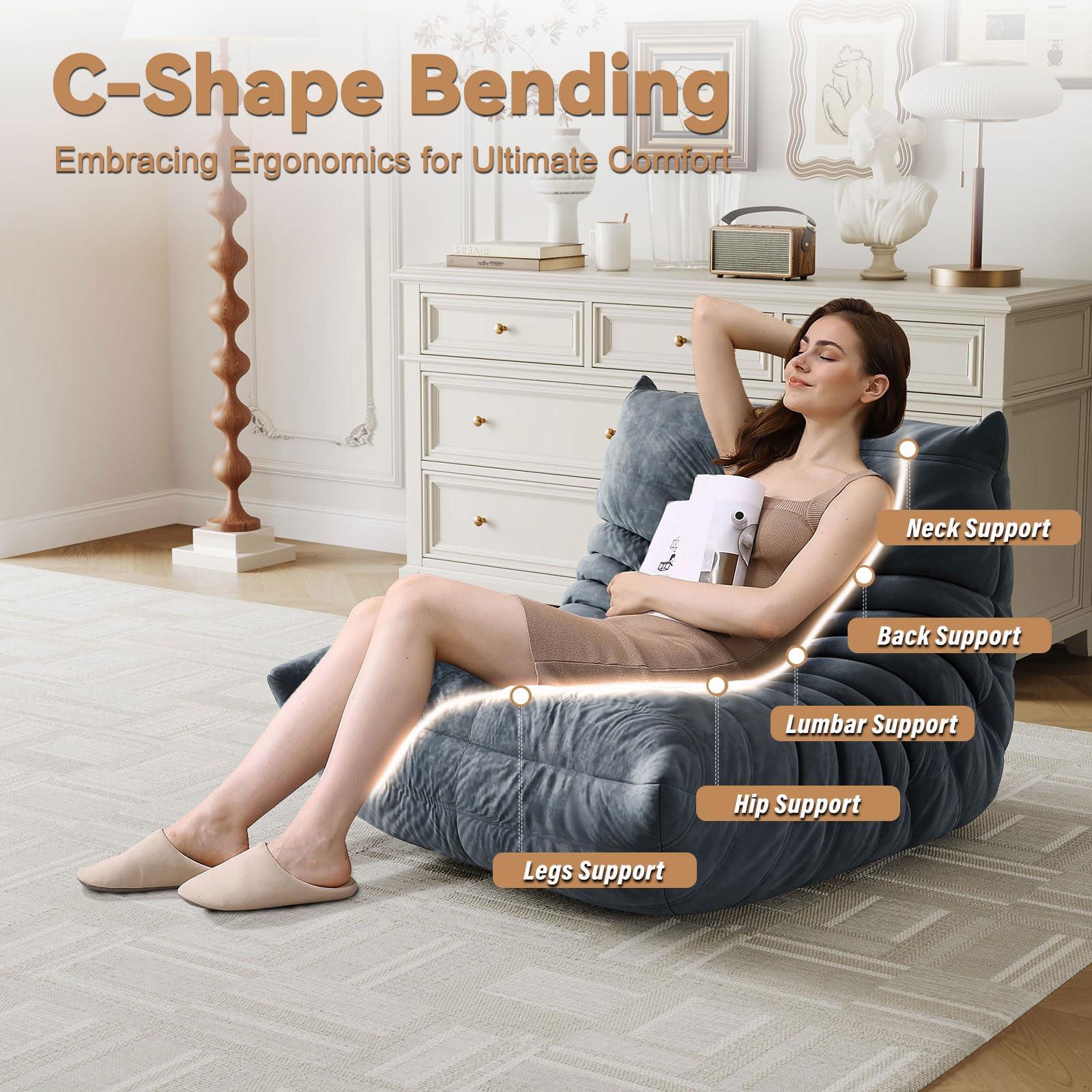 Snug Sofee Bean Bag Chairs for Adults, Bean Bag Sofa - Adult Size with Soft Waterproof Fabric for Living Room, Apartments, Reading Corner, Gaming, and Movie Venue (Gray) - Image 4